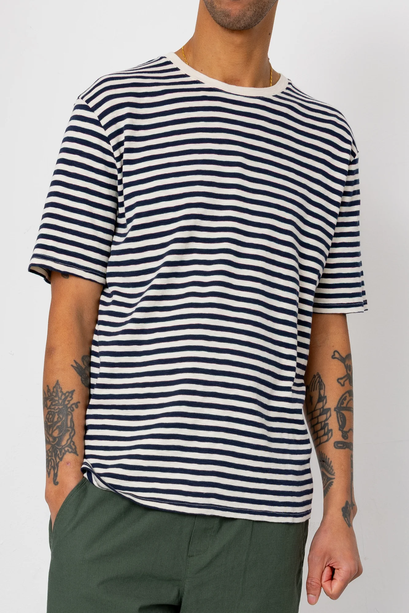 Classic Stripe T-Shirt - Ecru / Navy - Image 3