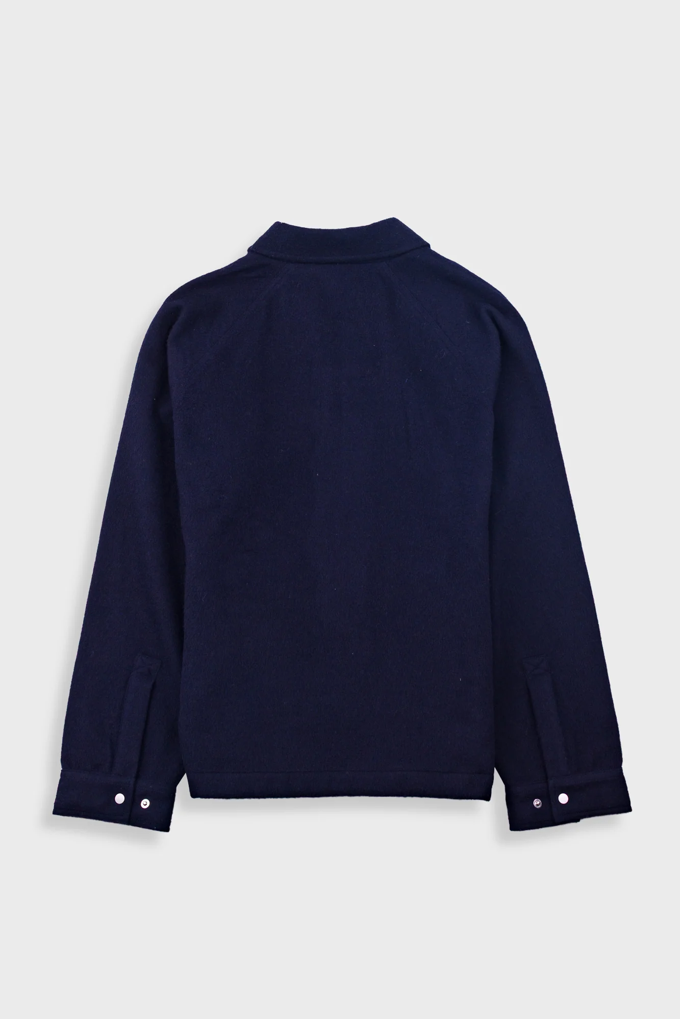 Cropped Winter Coat - Navy Brushed Wool - Image 9