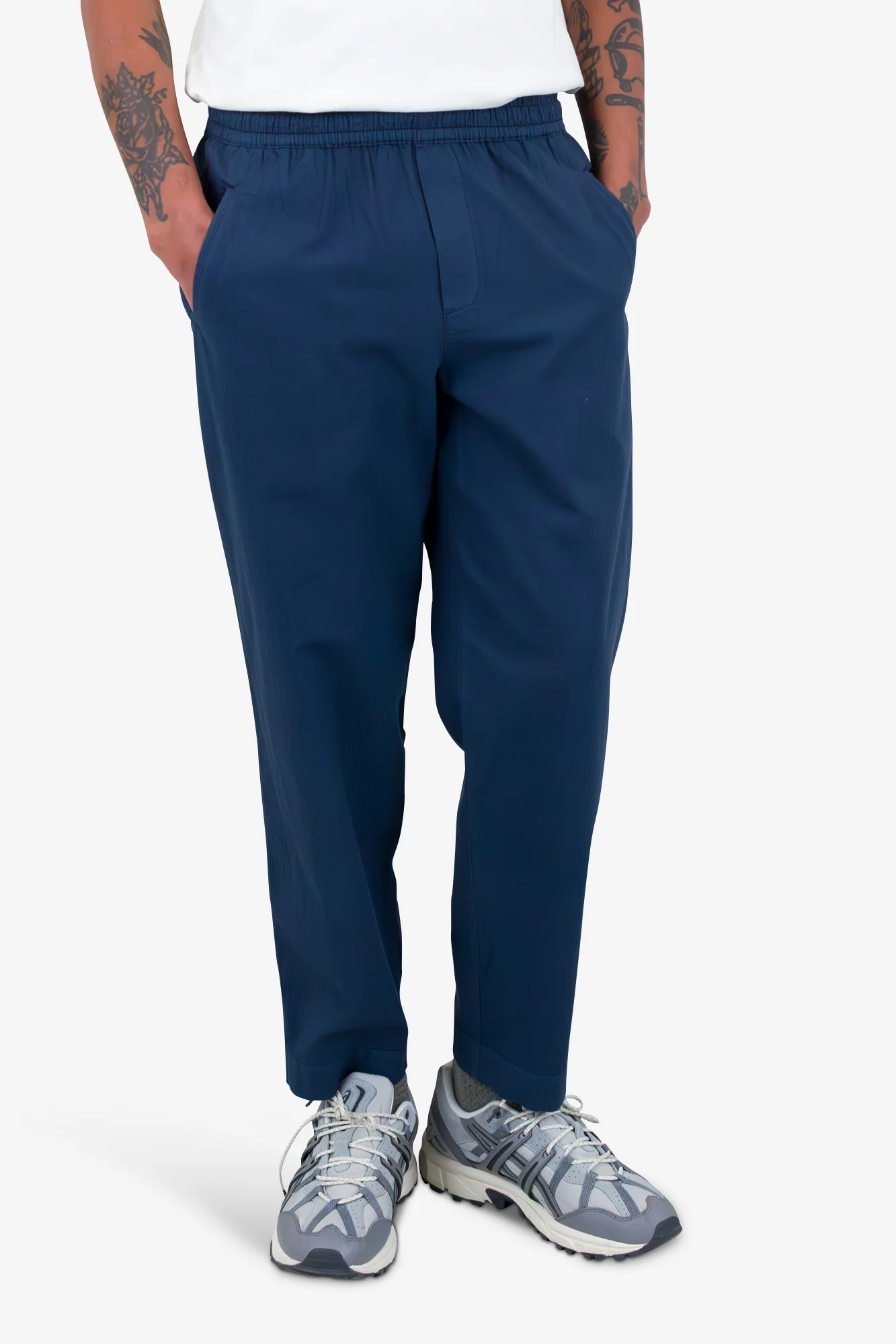 Drawcord Assembly Pant - Navy Mini Stripe - Image 6