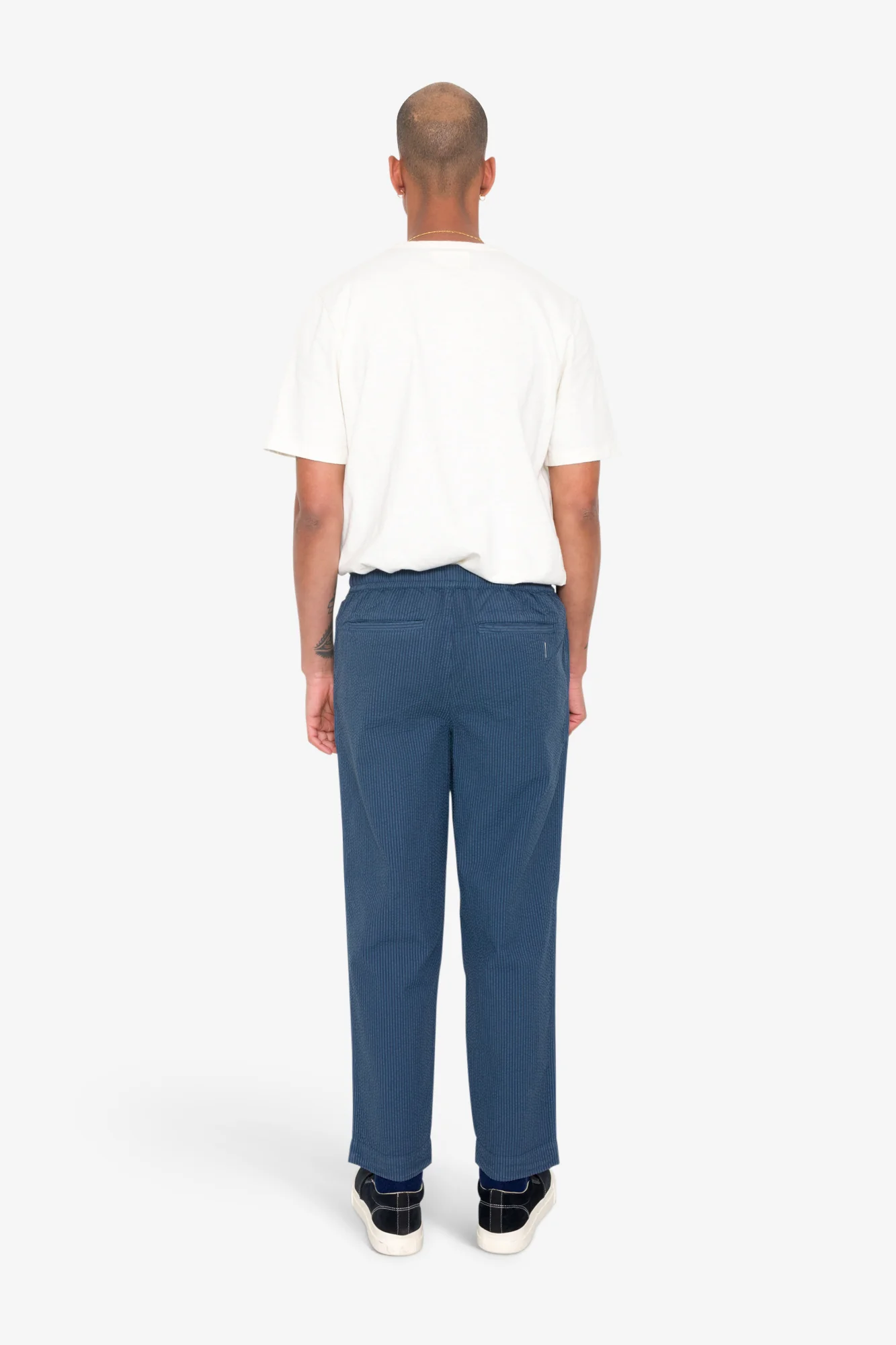 Drawcord Assembly Pant - Soft Indigo Overdyed Stripe - Image 9