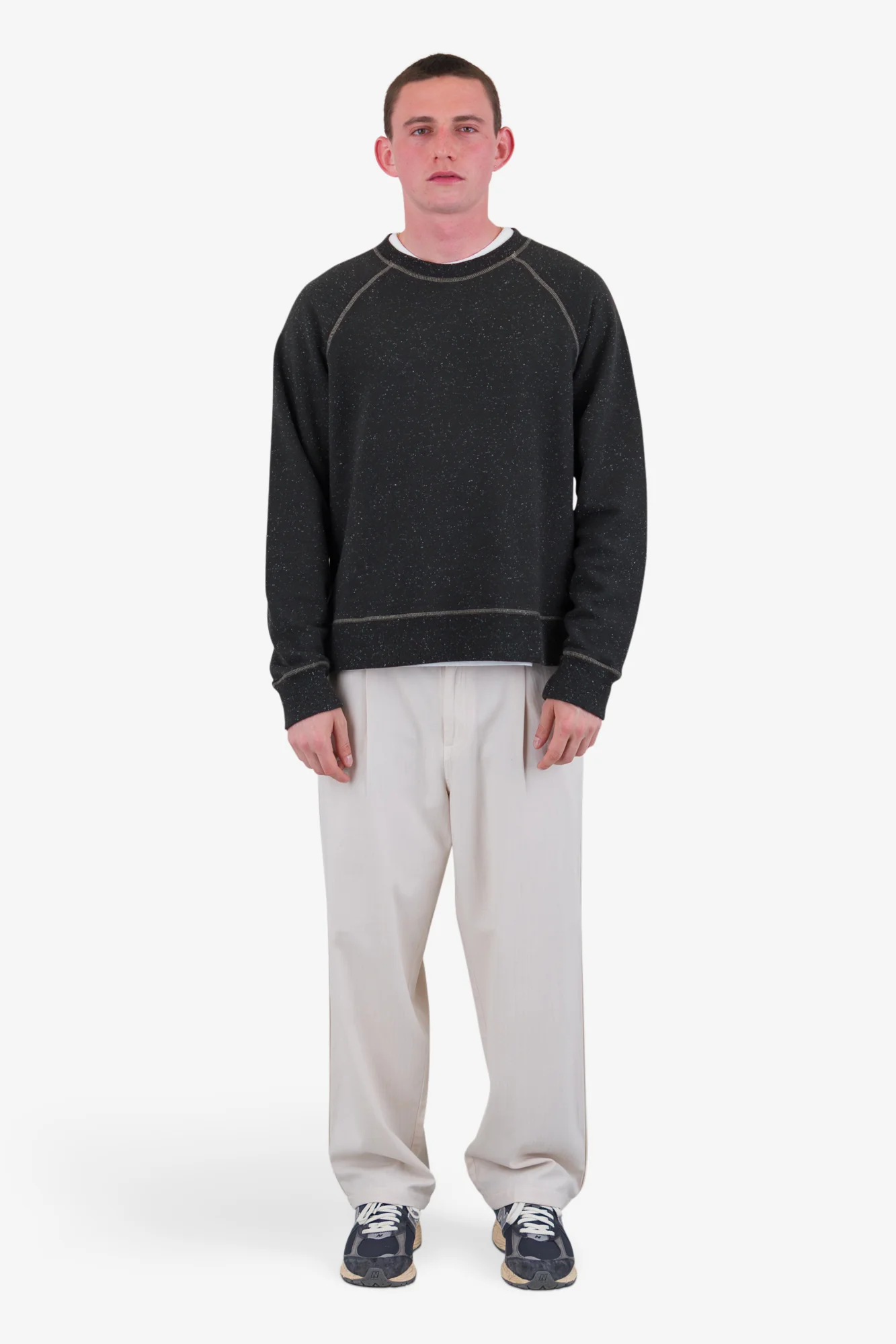 Engineered Raglan Sweat - Charcoal - Image 2
