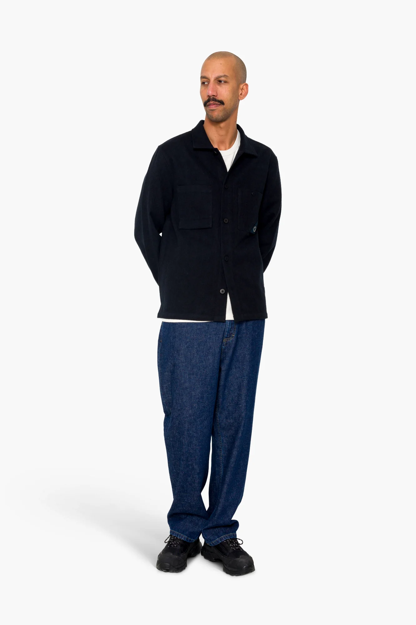 Anniversary Patch Overshirt - Ash Navy Brushed Twill - Image 6