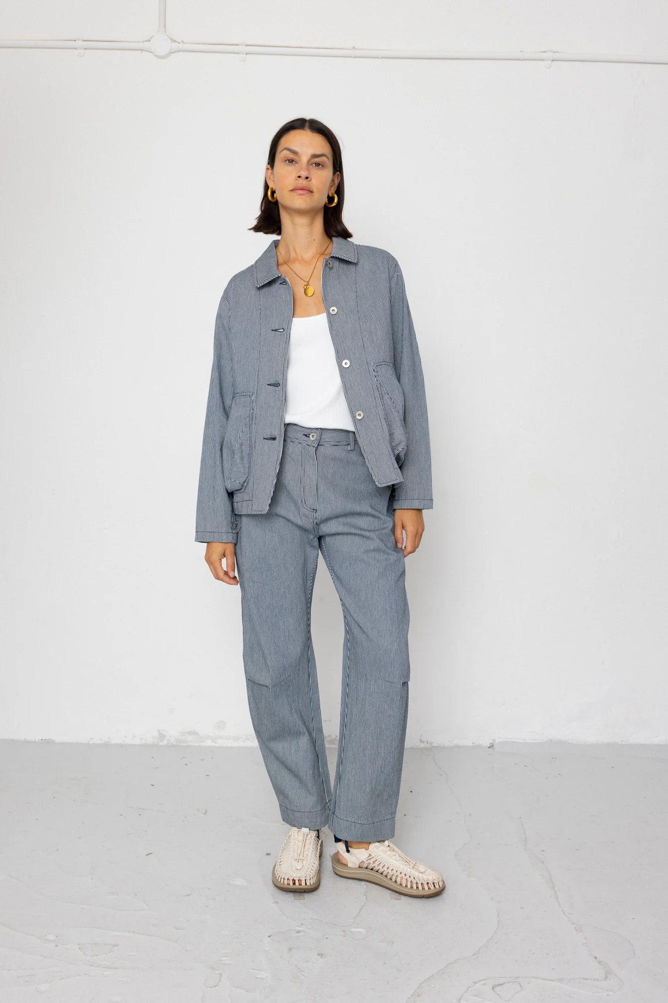 Barrel Trousers - Indigo Ticking Stripe - Image 9