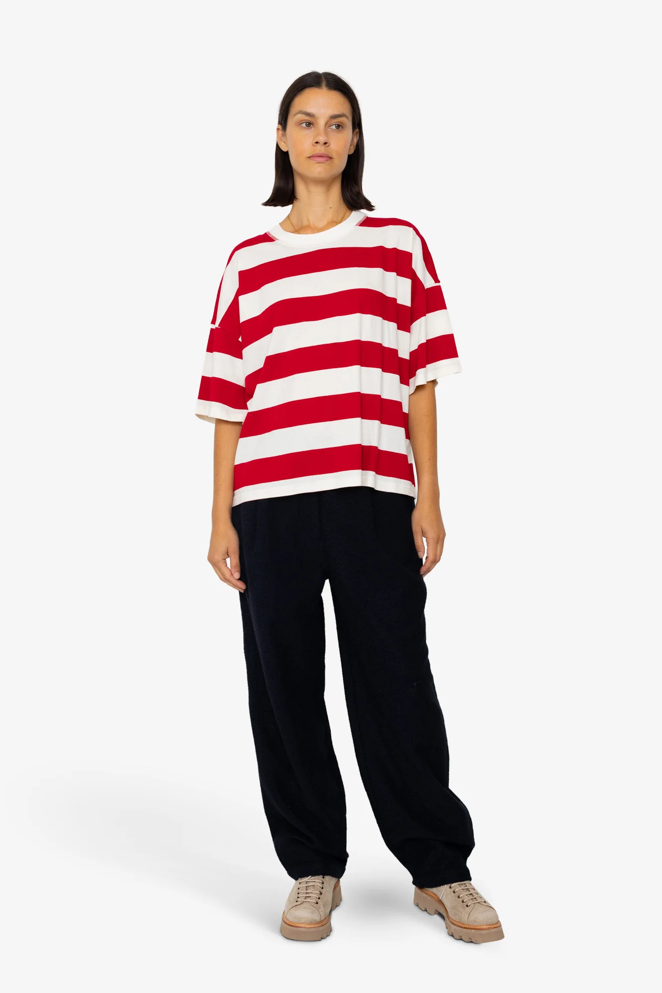 Boyfriend T-Shirt - Carnation Stripe - Image 7