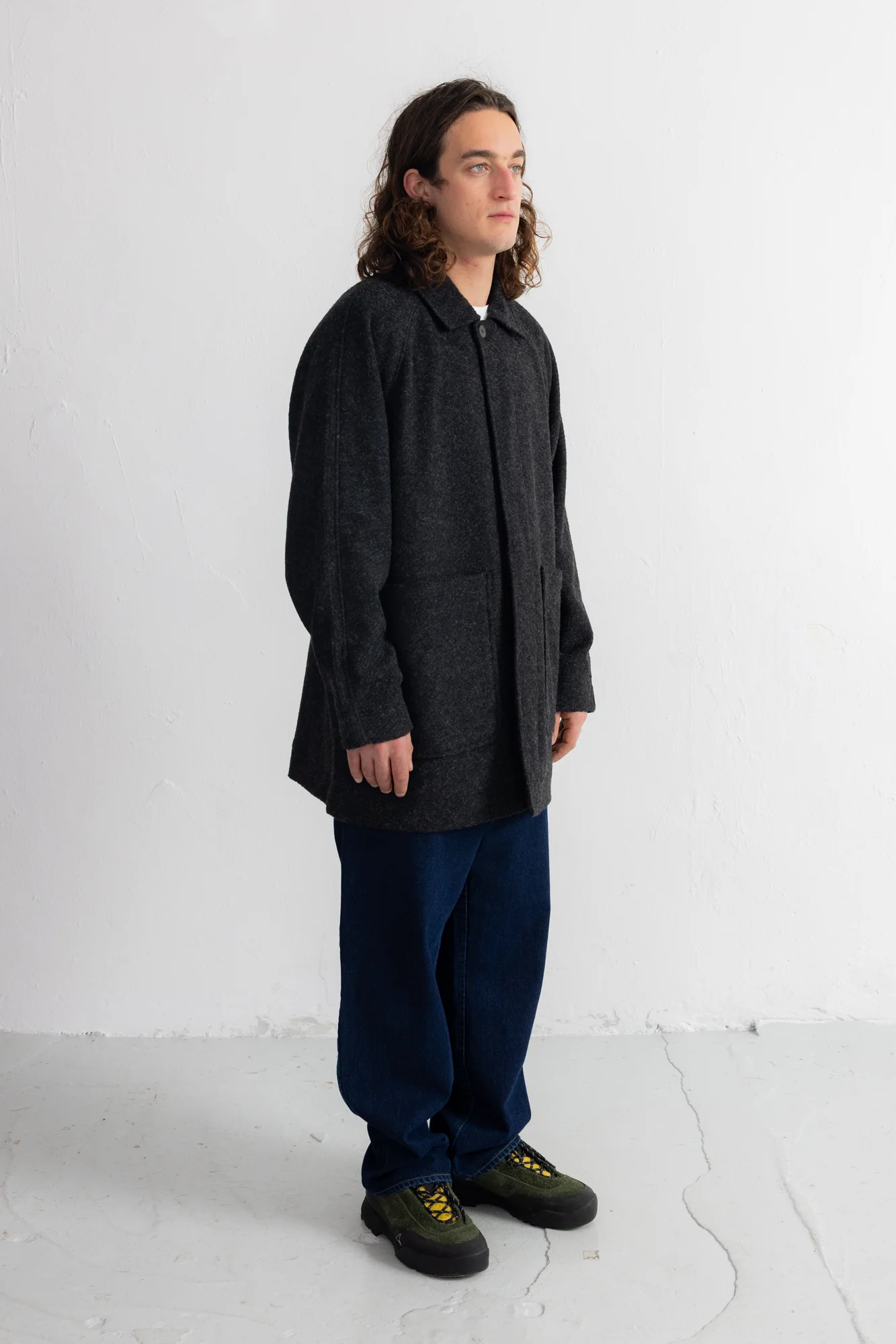 Car Coat - Charcoal Wool Twill - Image 3