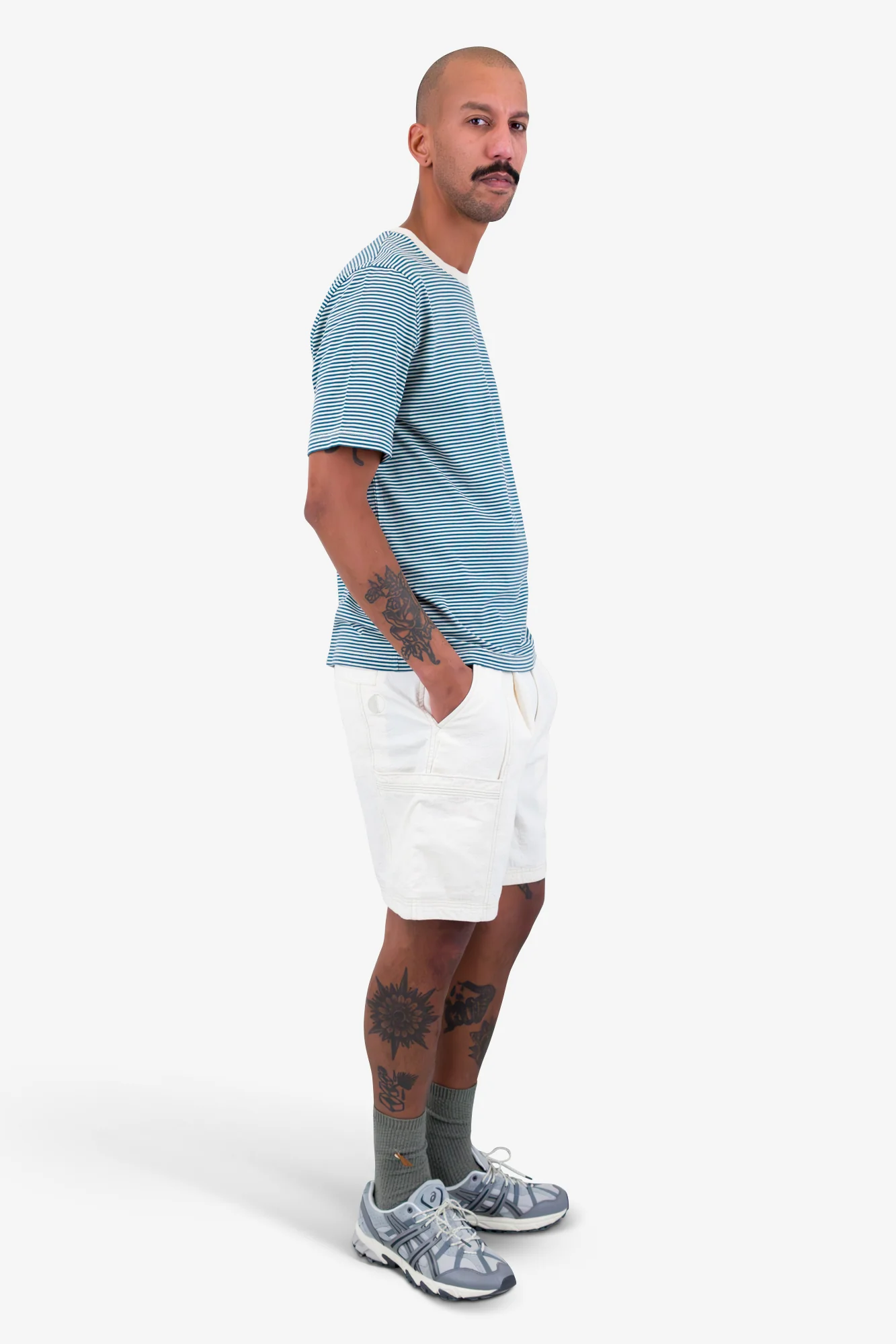 Classic Striped T-Shirt - Tropical Green Stripe - Image 7