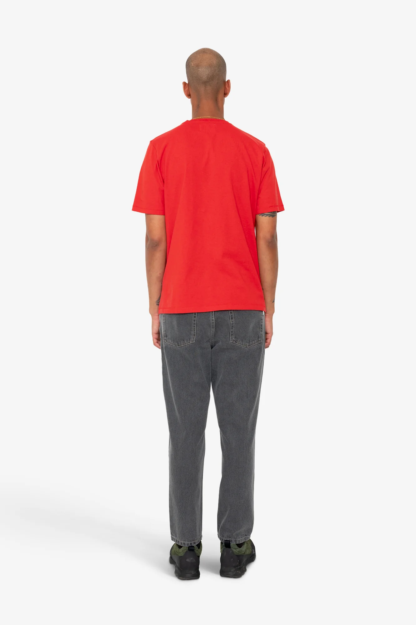Contrast Sleeve T-Shirt - Crimson - Image 8