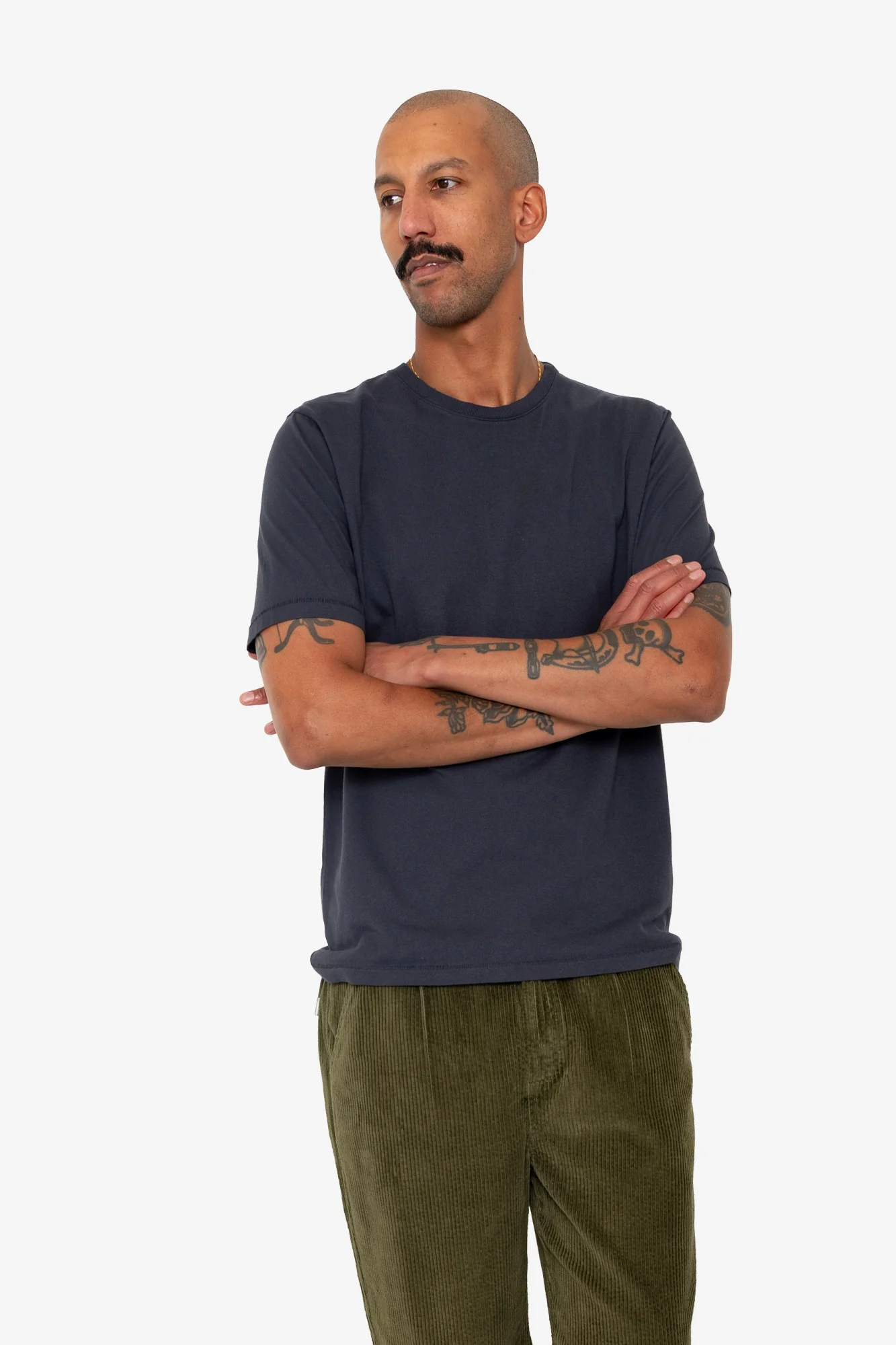 Contrast Sleeve T-Shirt - Soft Black - Image 7