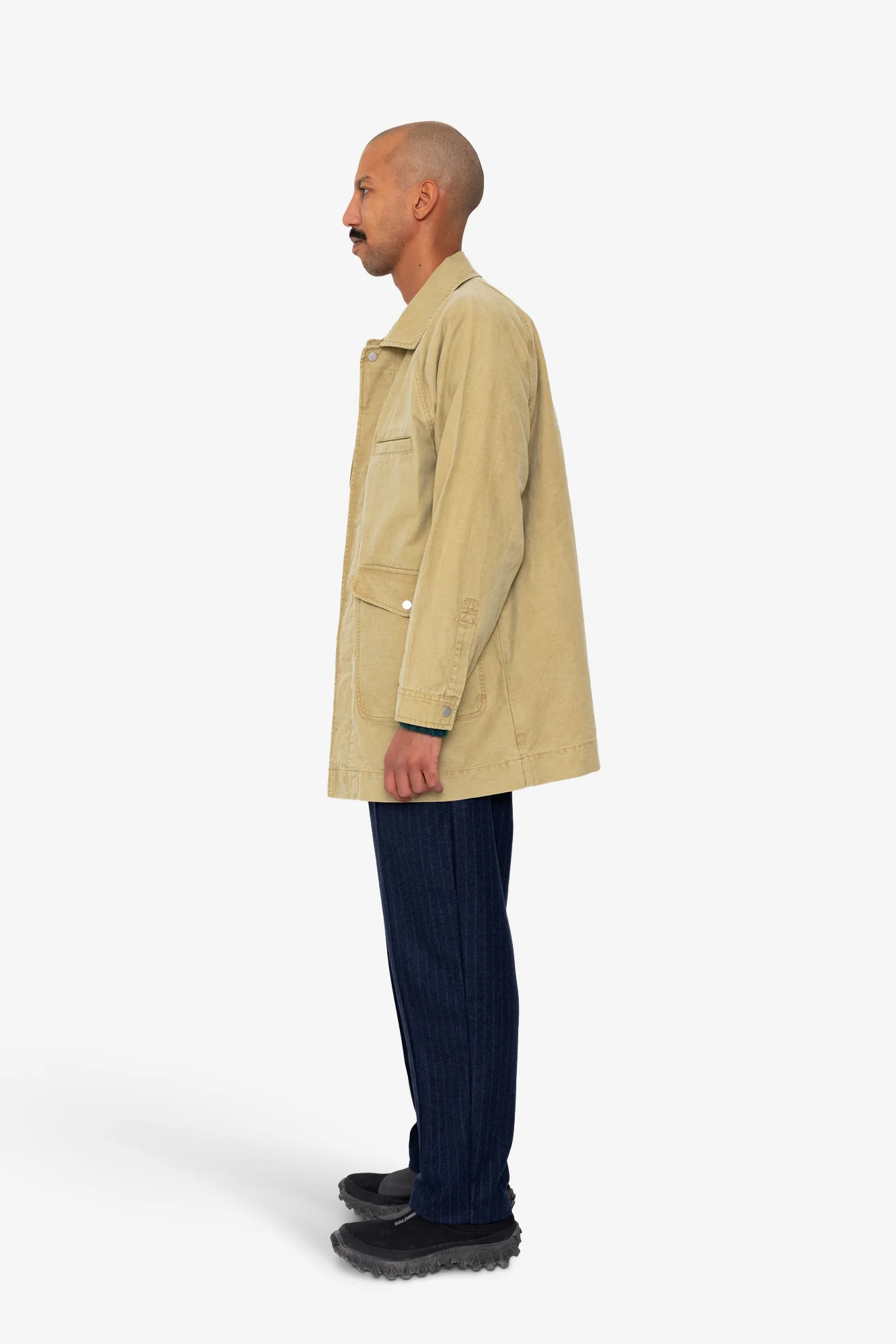 Detachable Liner Car Coat - Fossil Slub - Image 5