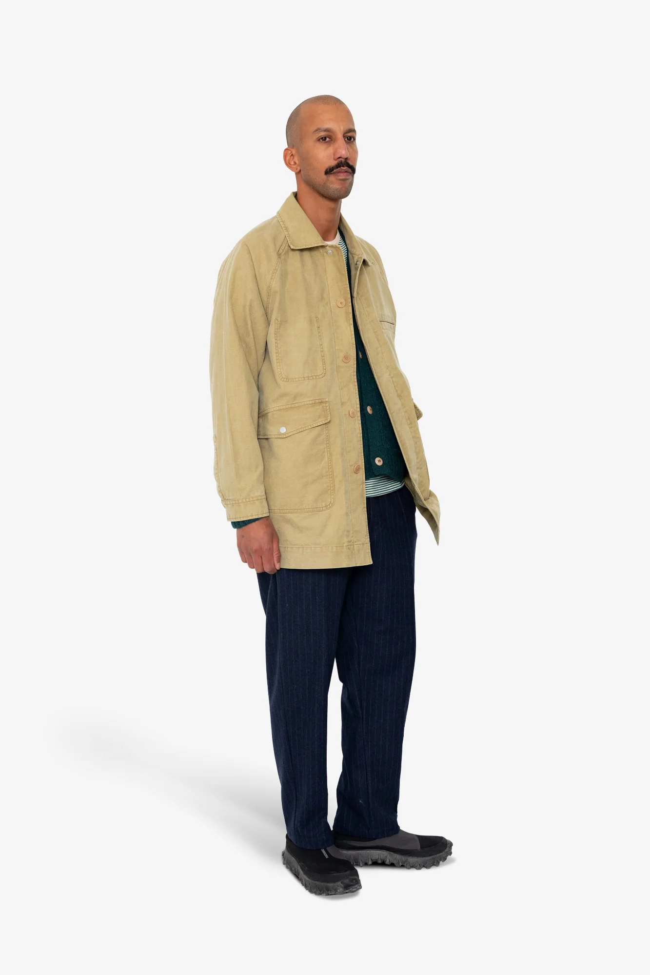 Detachable Liner Car Coat - Fossil Slub - Image 7