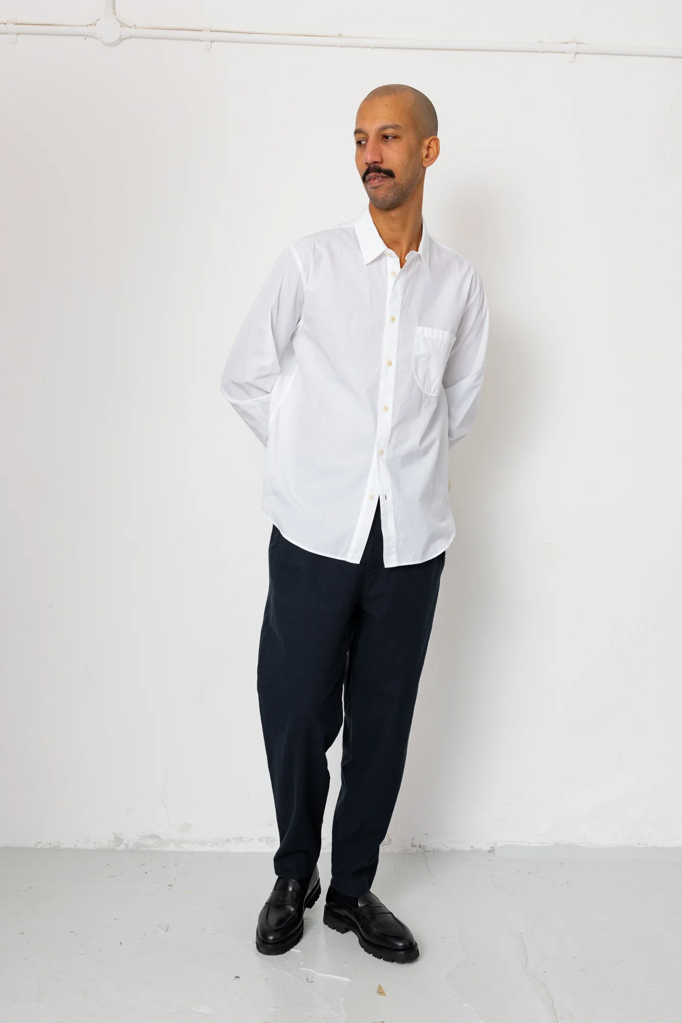 Drawcord Assembly Pant - Black Cotton Linen - Image 7