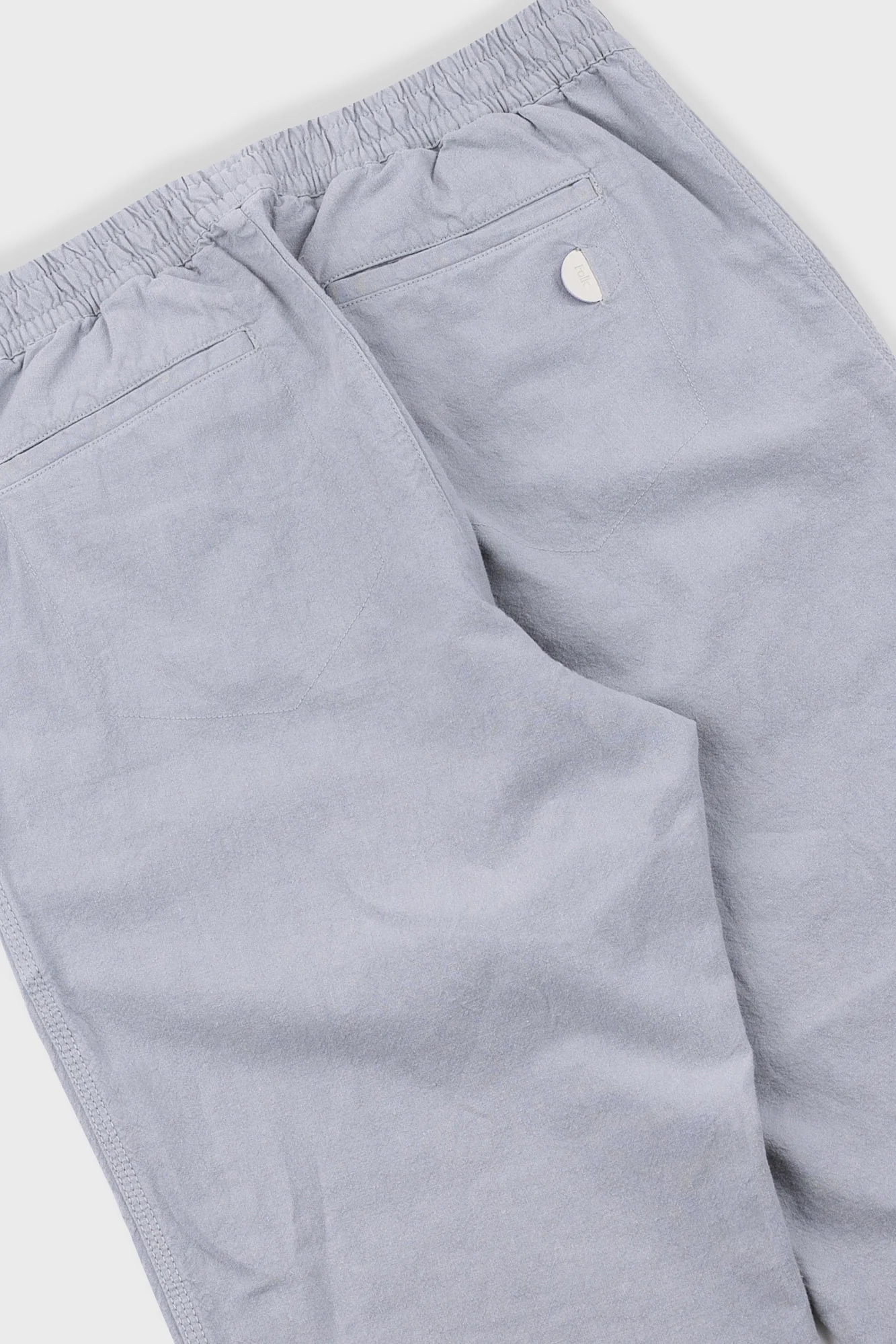 Drawcord Assembly Pant - Silver Grey Cotton Linen - Image 4