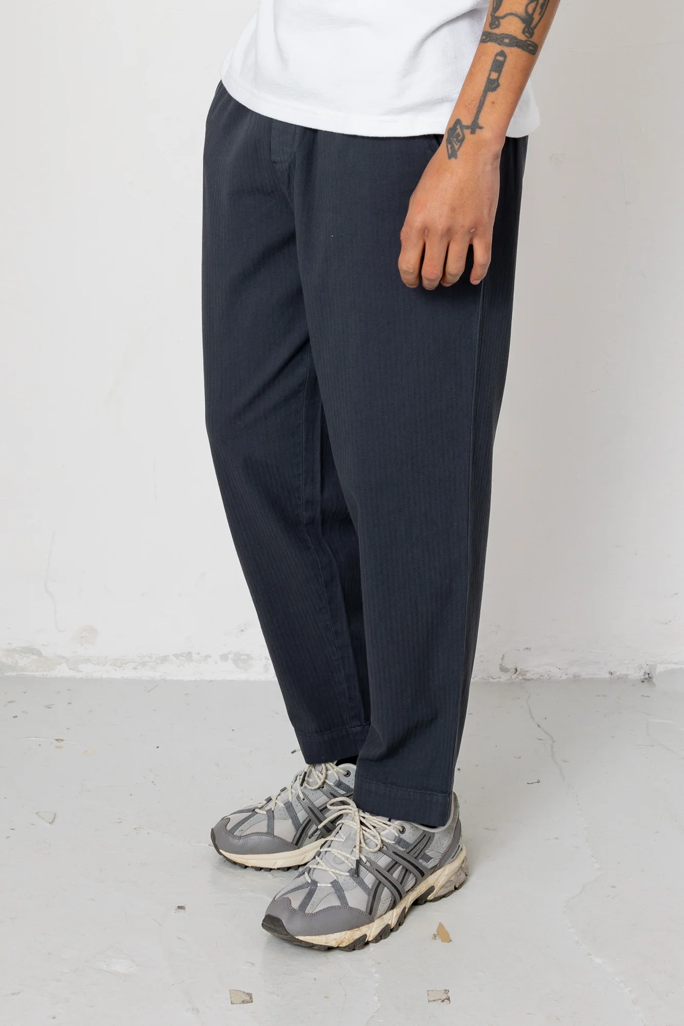 Drawcord Assembly Pant - Slate Blue Herringbone - Image 7