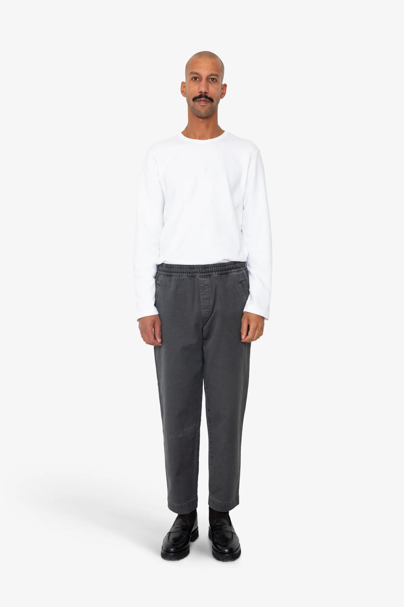 Drawcord Assembly Pant - Soft Black Slub - Image 2