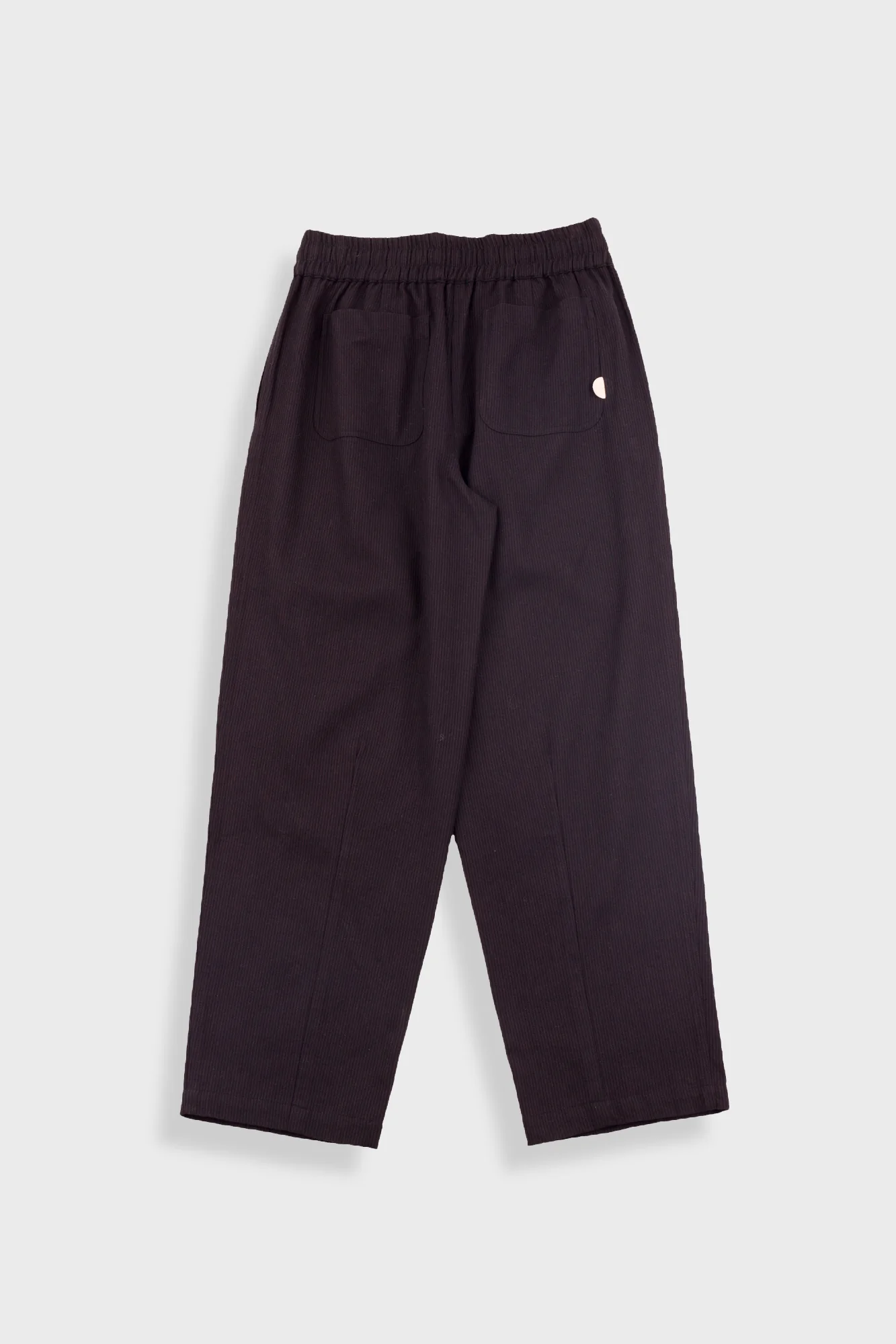 Drawcord Baggy Pants - Soft Black Brushed Stripe - Image 9