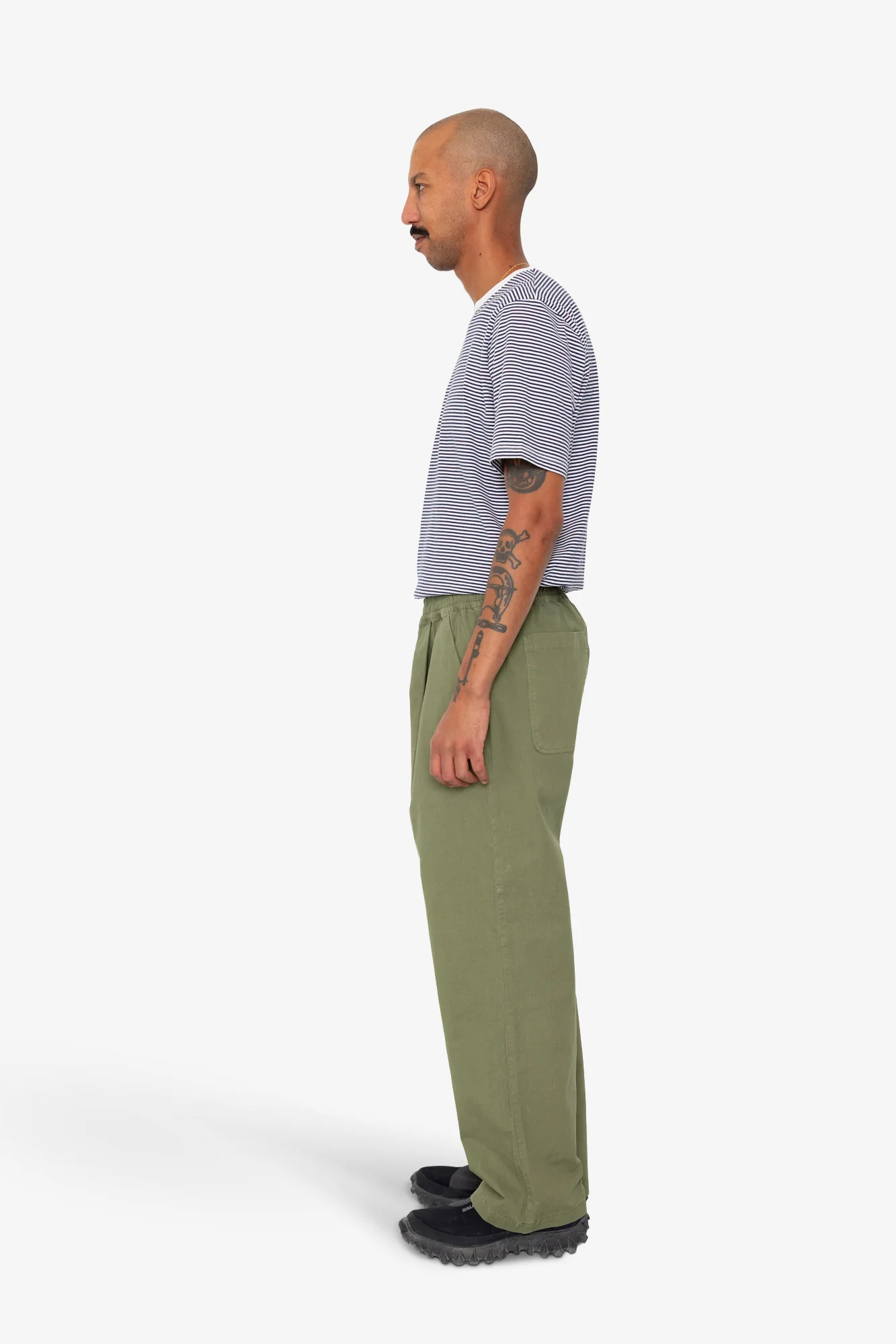 Drawcord Loose Trouser - Light Olive Ripstop - Image 4