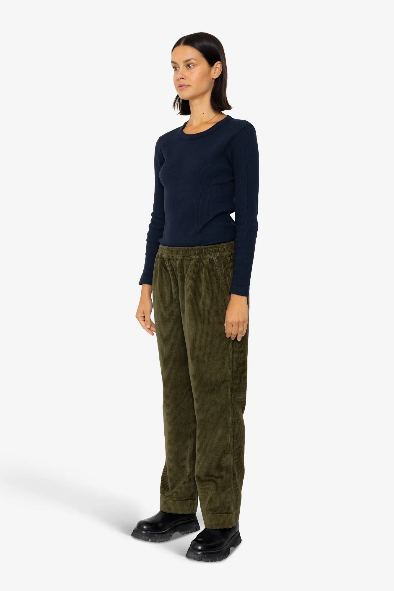 Drawcord Signal Pants - Olive Cord - Image 3