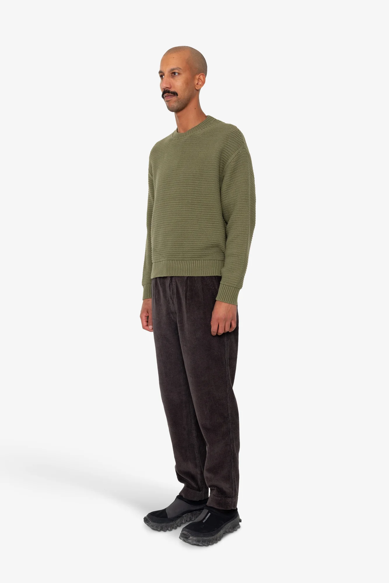 Drop Shoulder Crew - Olive - Image 3
