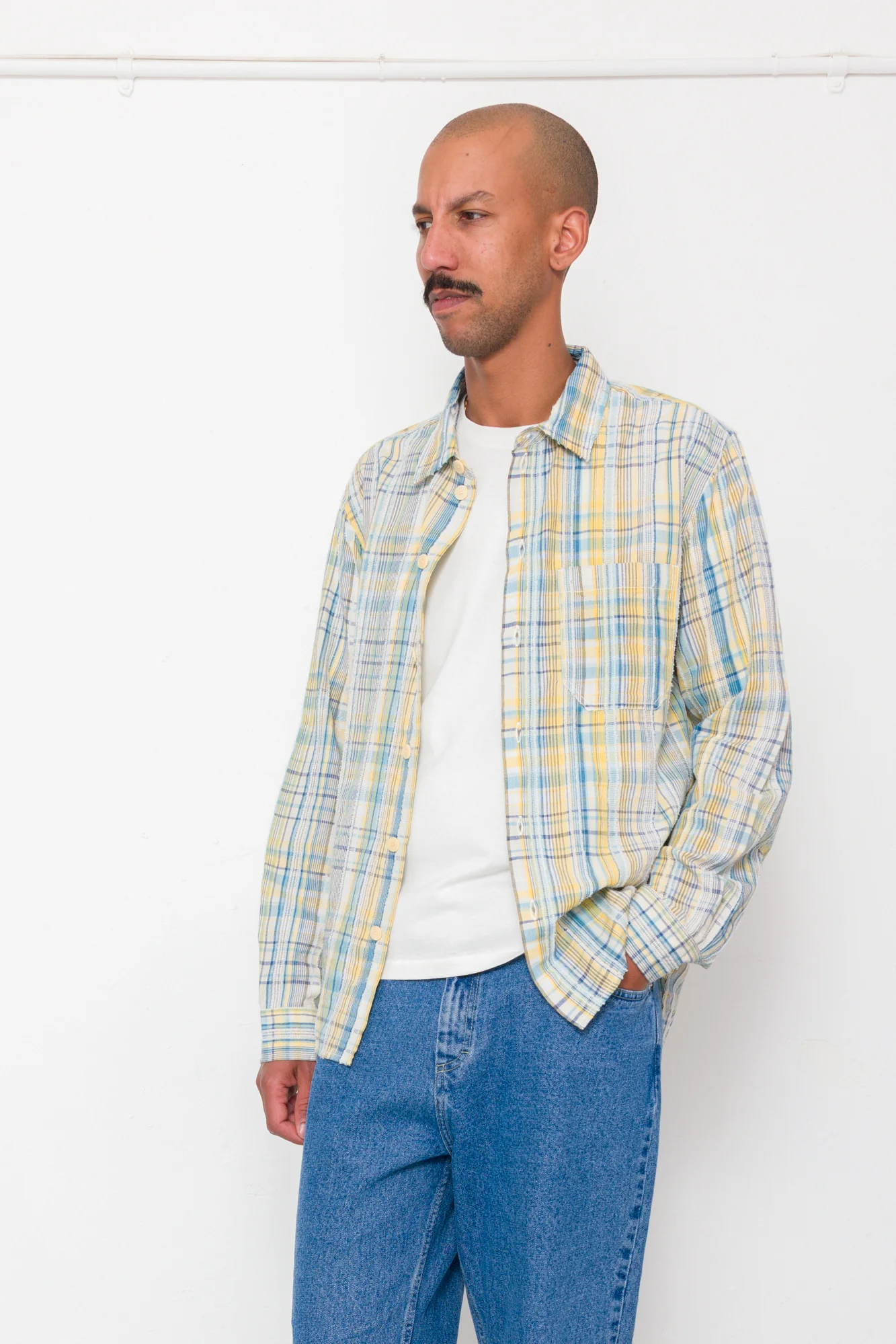 Easy Fit Shirt - Yellow Blue Cut Check - Image 9