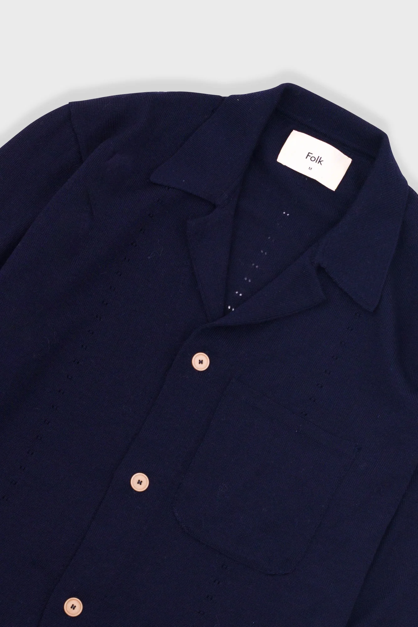 Folk Knitted Shirt - Navy - Image 5