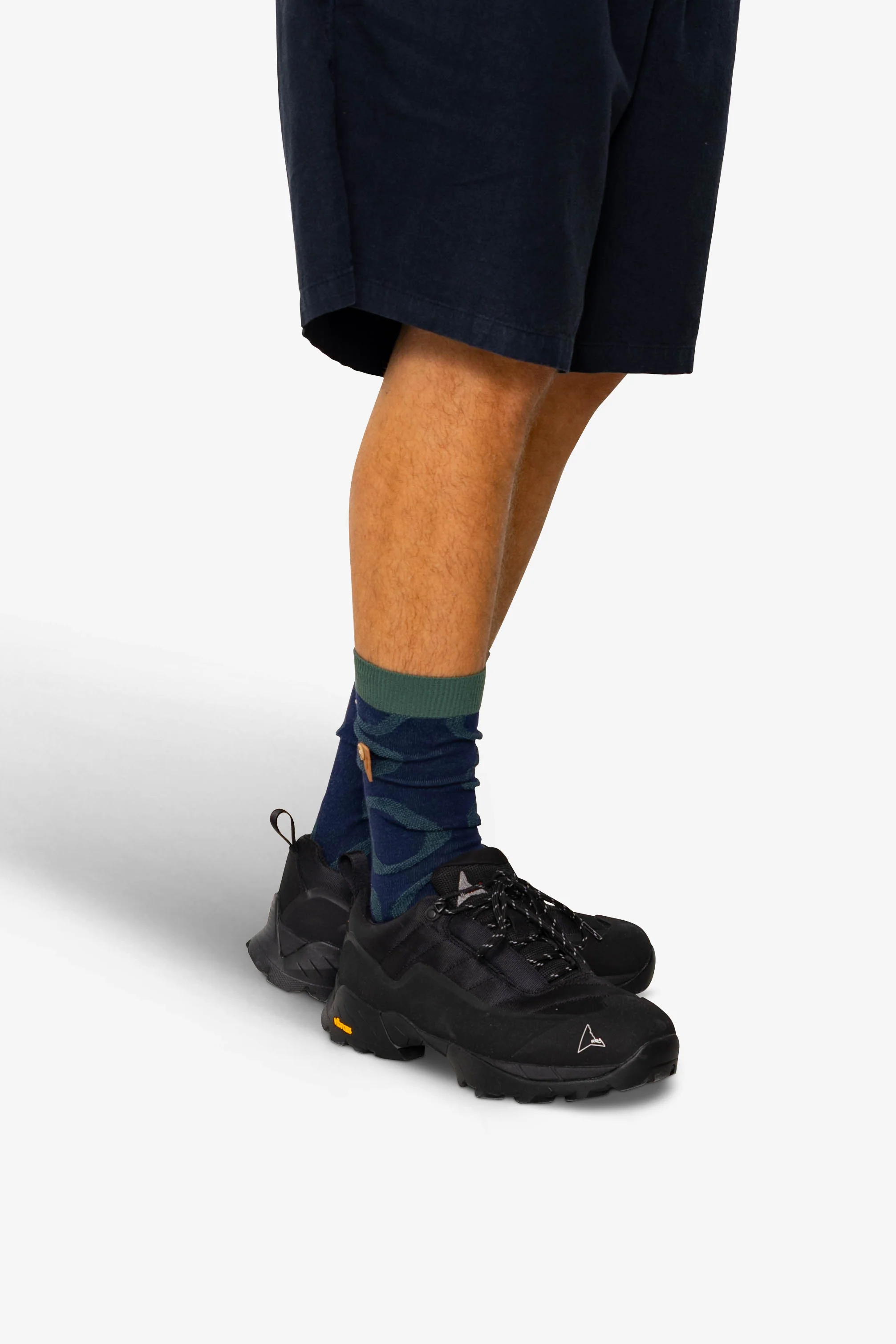 Lightweight Suiting Sock - Navy / Khaki - Image 3