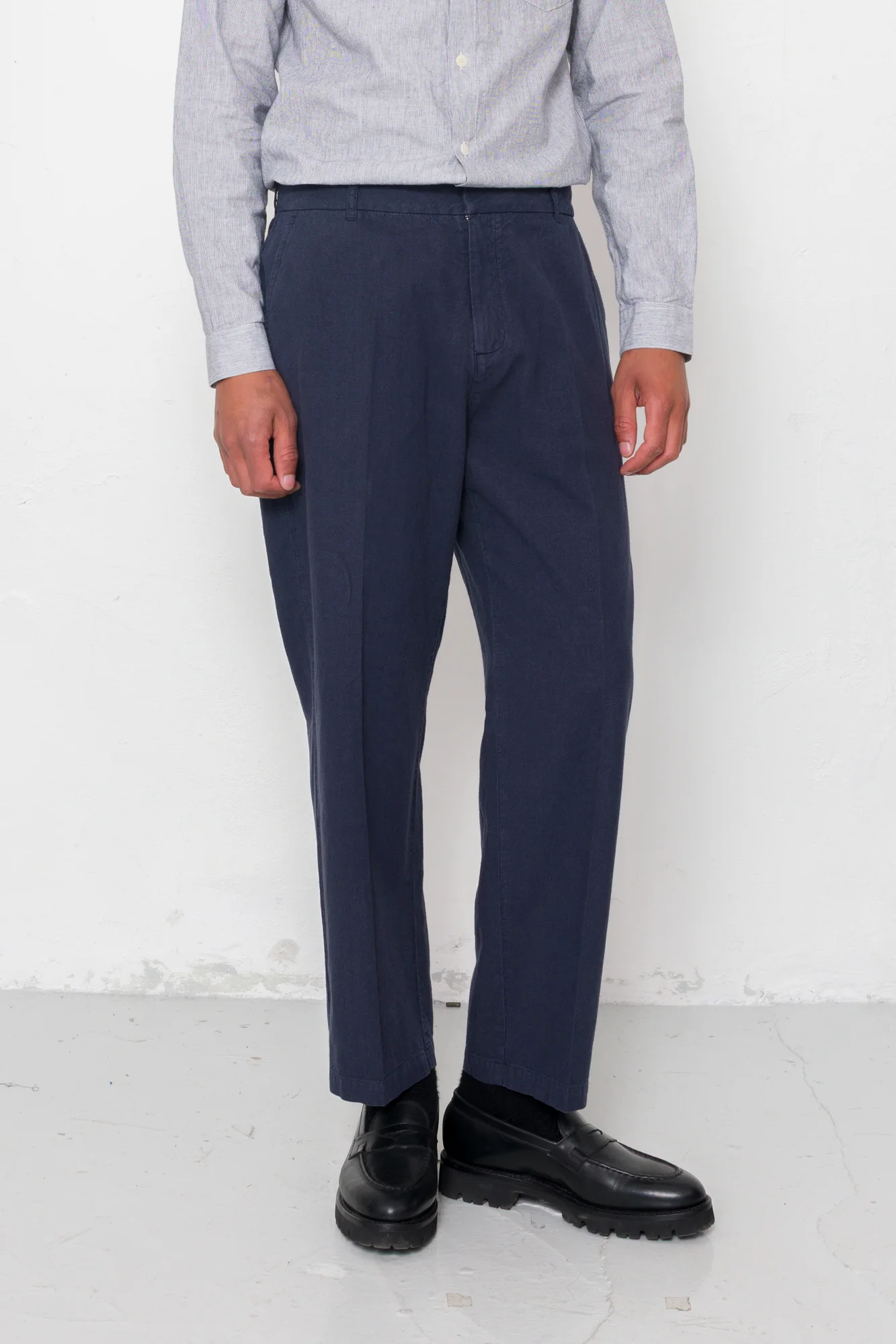 Lunar Suit Trouser - Dark Navy Cotton Linen - Image 6