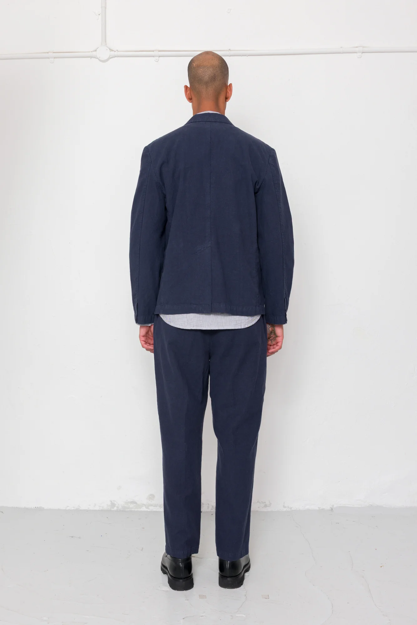 Lunar Suit Trouser - Dark Navy Cotton Linen - Image 9