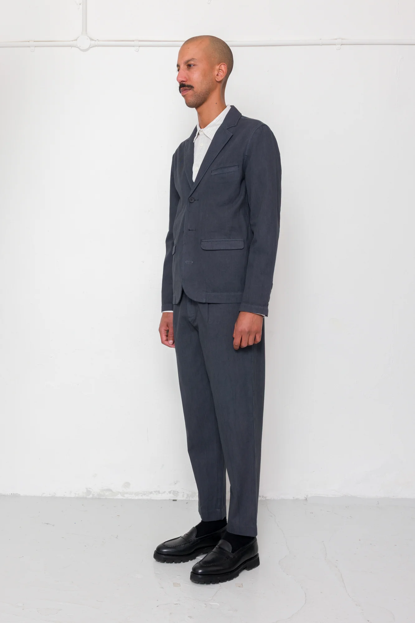Lunar Suit Trouser - Soft Black Cotton Linen - Image 3