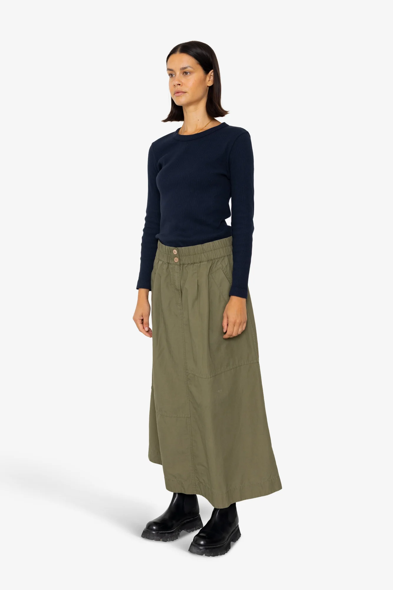 Maxi Skirt - Dark Olive - Image 3