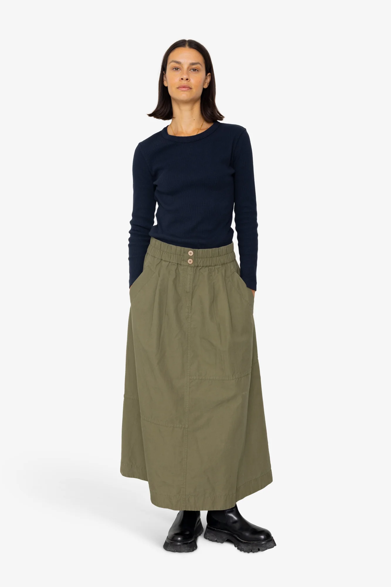 Maxi Skirt - Dark Olive - Image 6