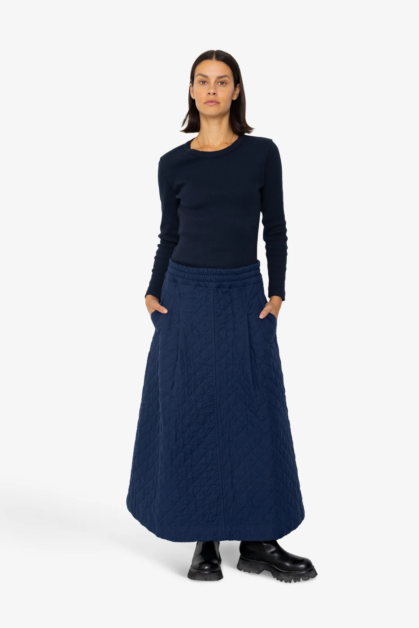 Maxi Skirt - Quilted Navy - Image 5