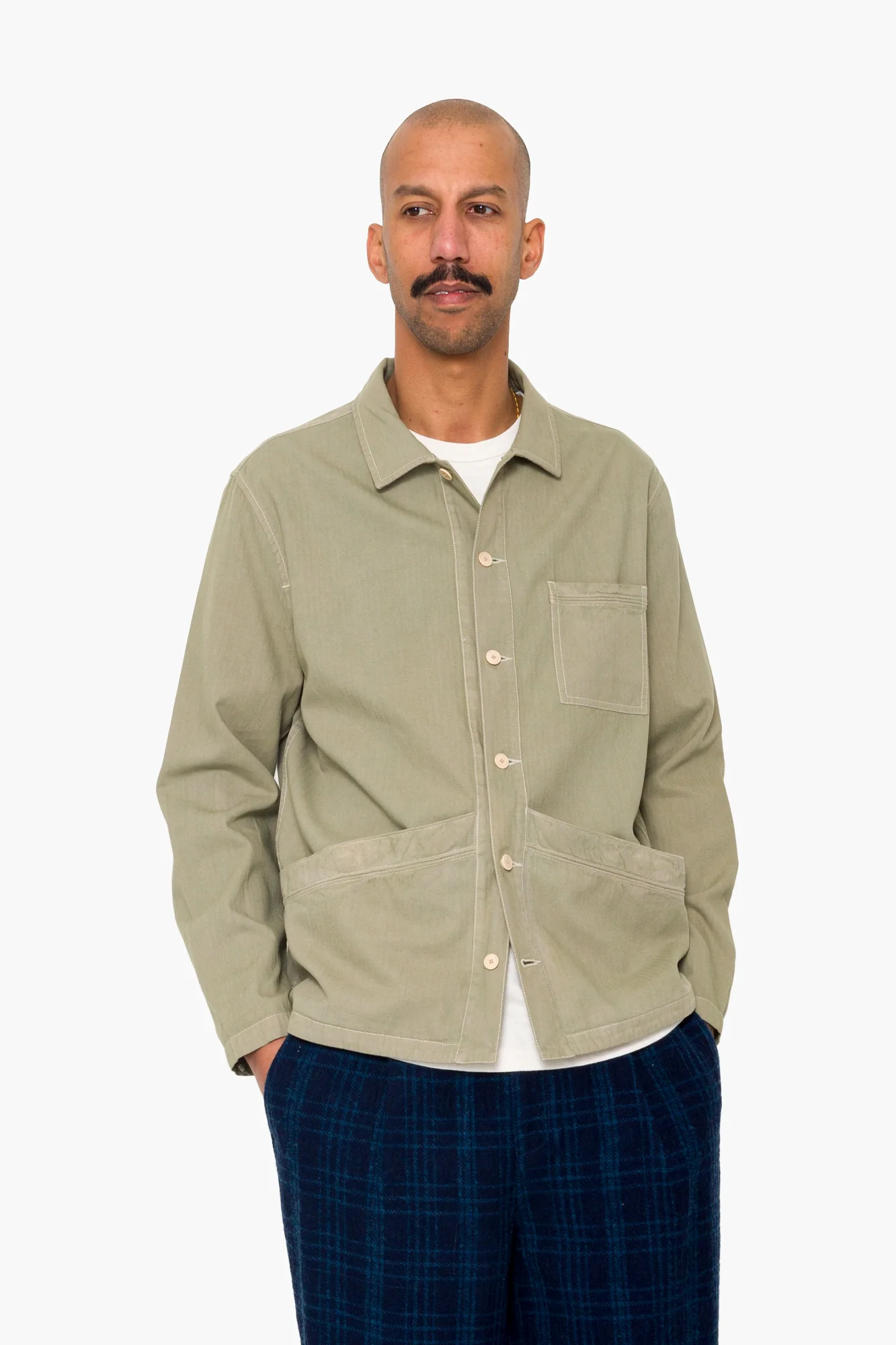 Meyer Shirt Jacket - Silver Sage Herringbone - Image 7