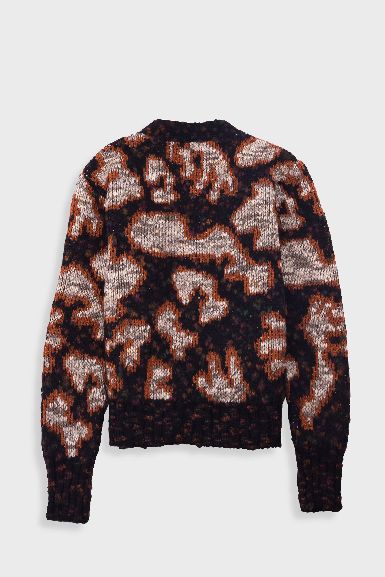 Mixed Yarn Cardigan - Espresso Mix - Image 9