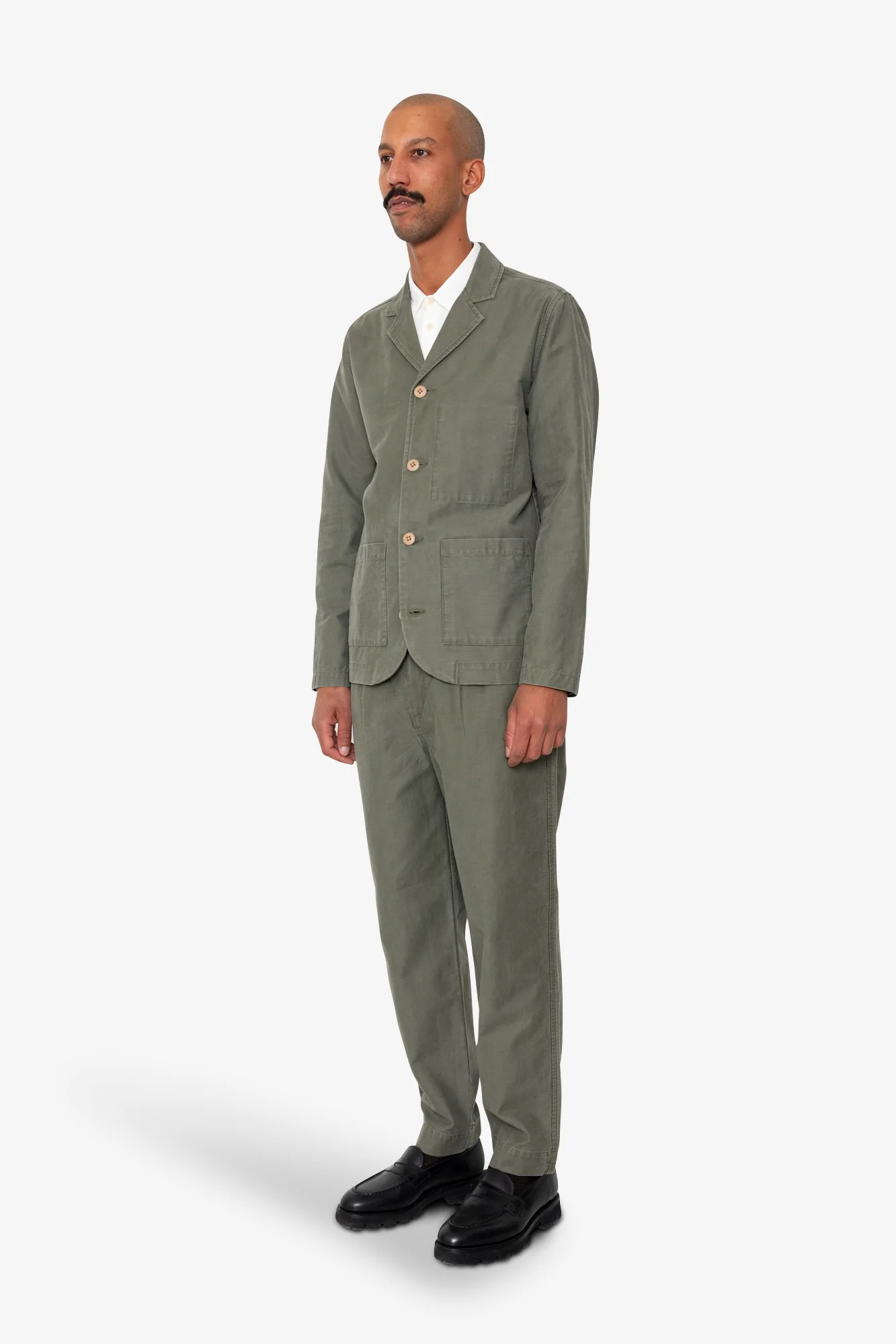 Patch Jacket - Dark Olive Slub - Image 3