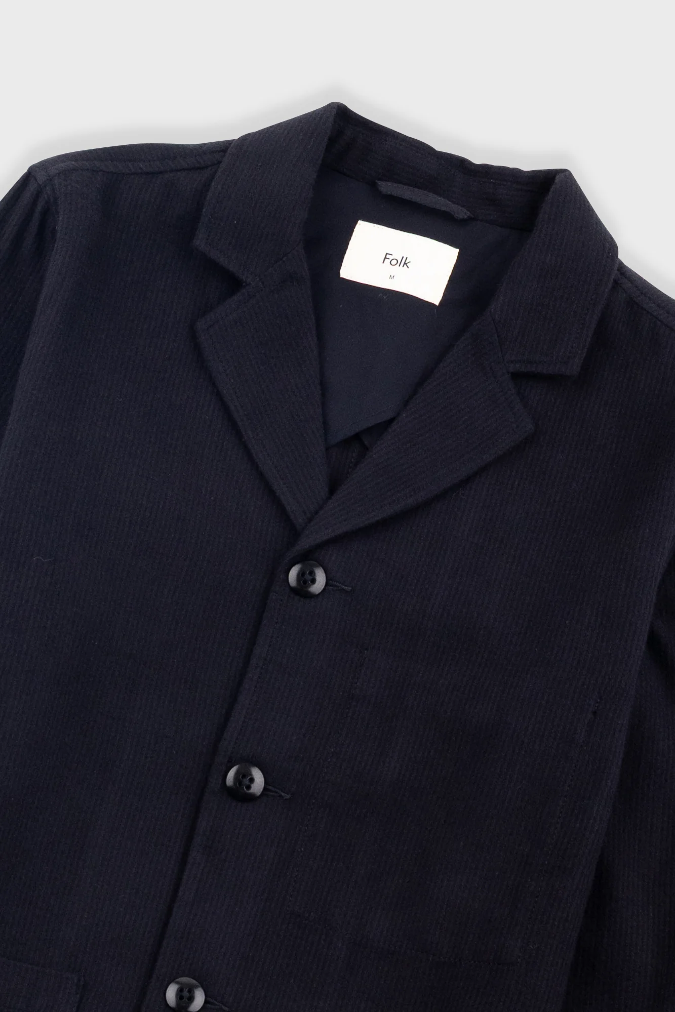 Patch Jacket - Soft Black Brushed Stripe - Image 5