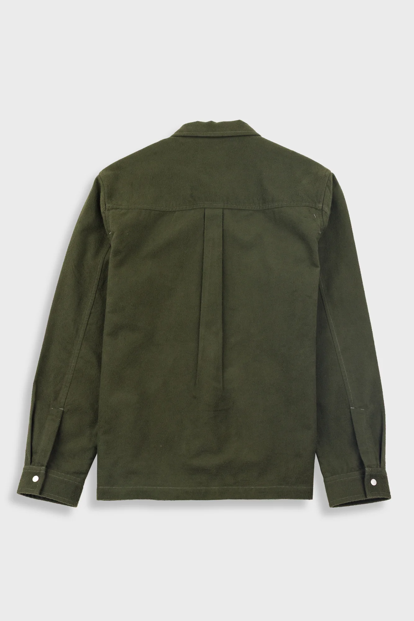 Patch Overshirt - Dark Olive Moleskin - Image 9