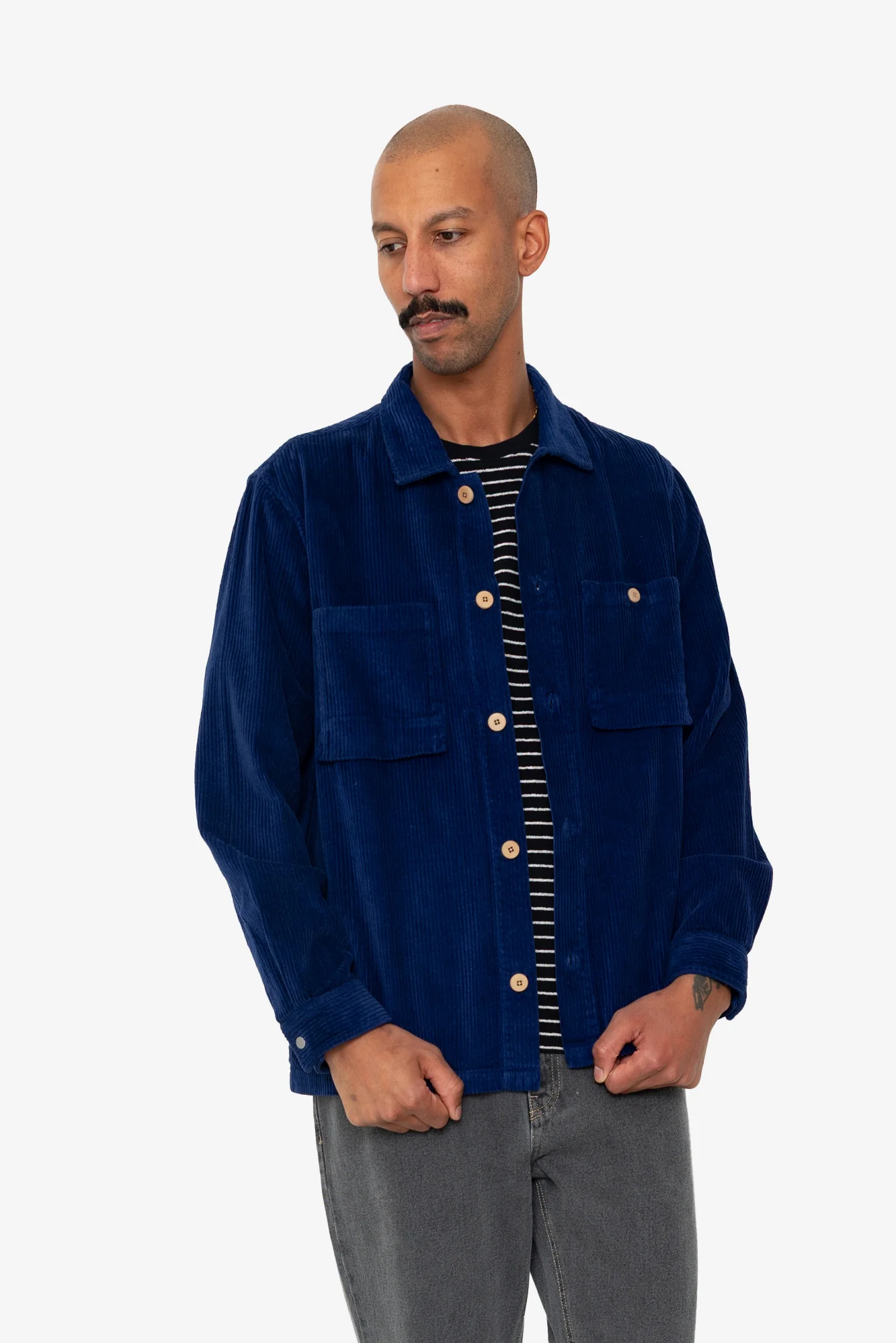 Patch Overshirt - Rich Navy Chunky Cord - Image 6