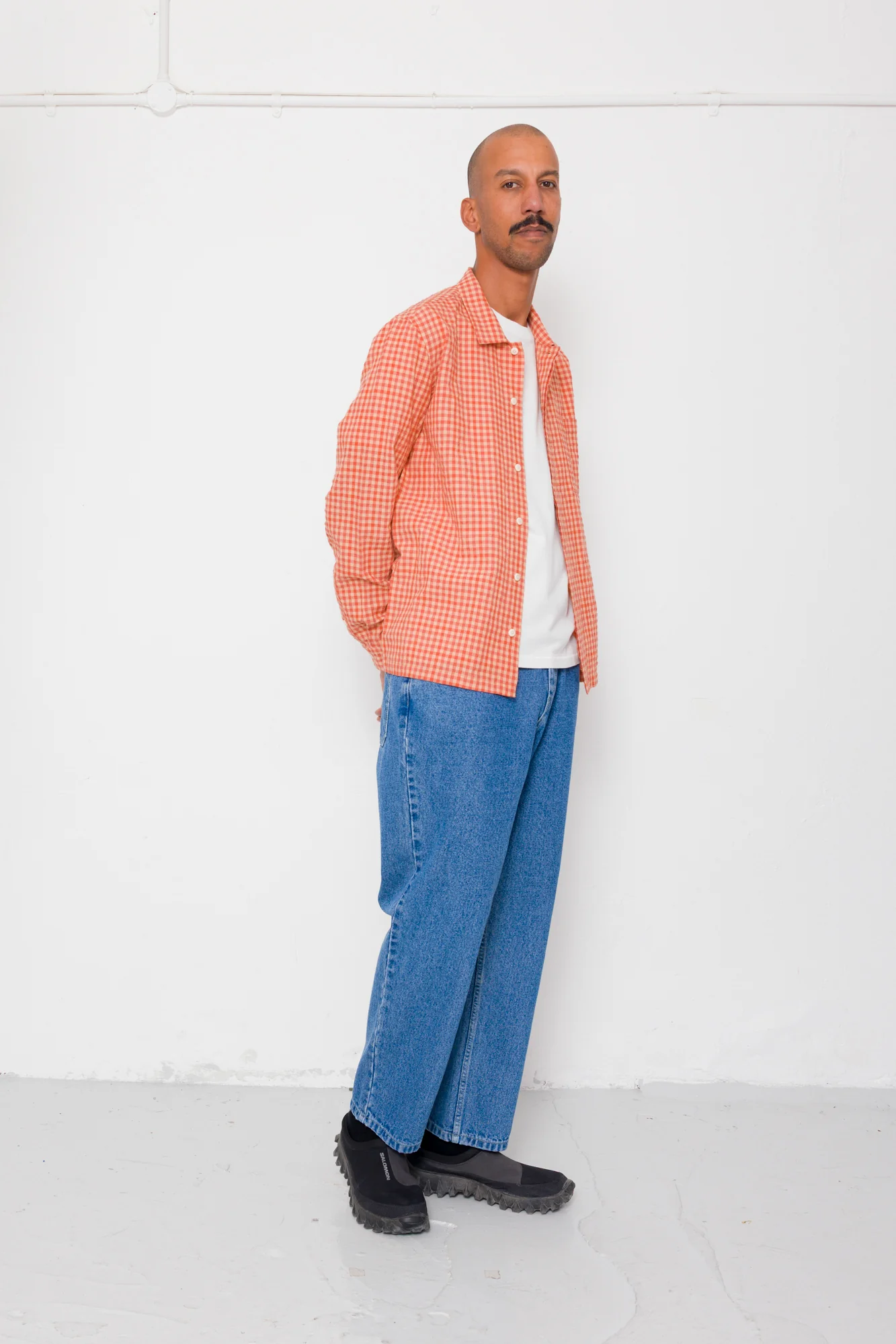 Patch Shirt - Red Oxide Textured Check - Image 3