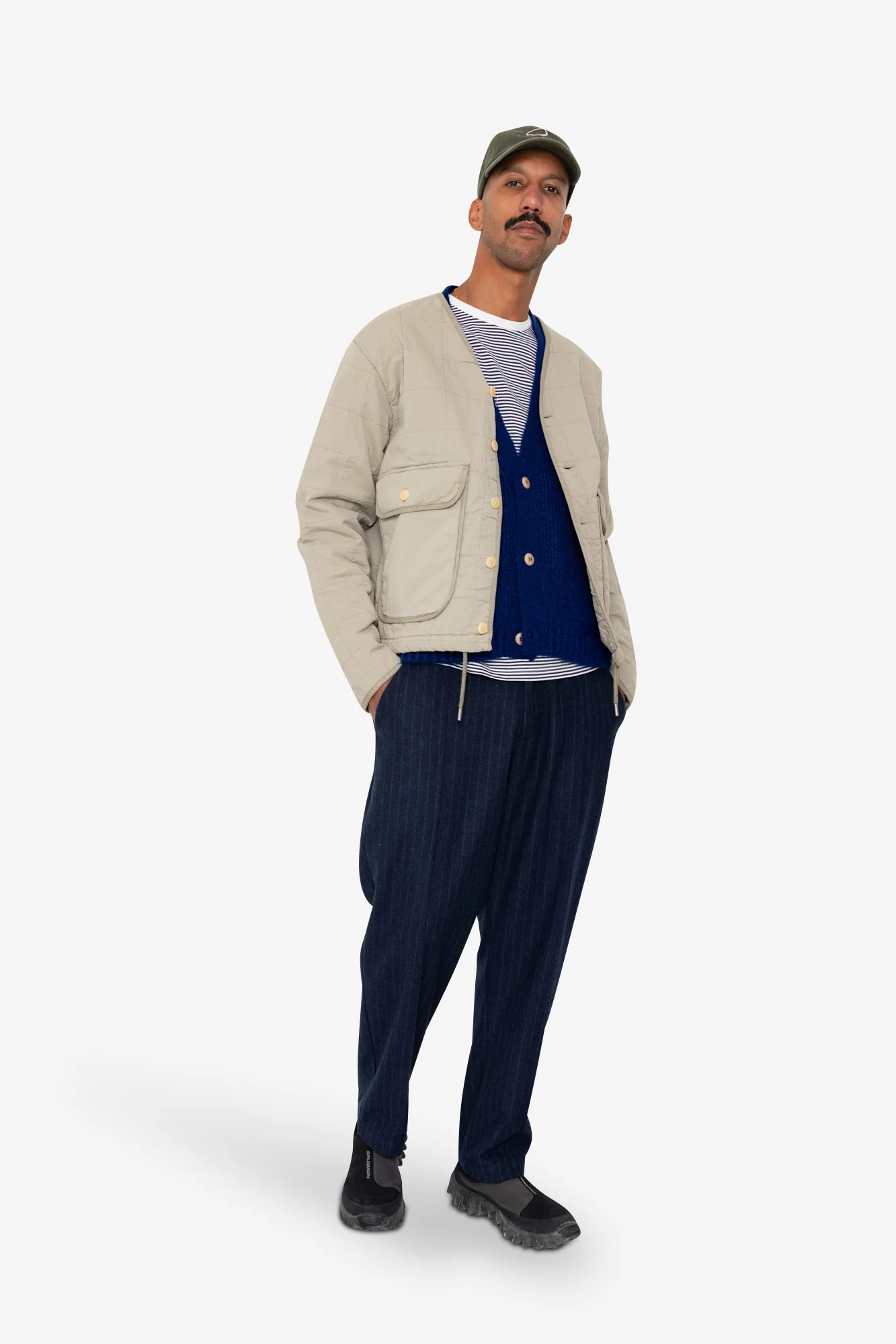Quilted Liner Jacket - Smoke Grey Seersucker - Image 7