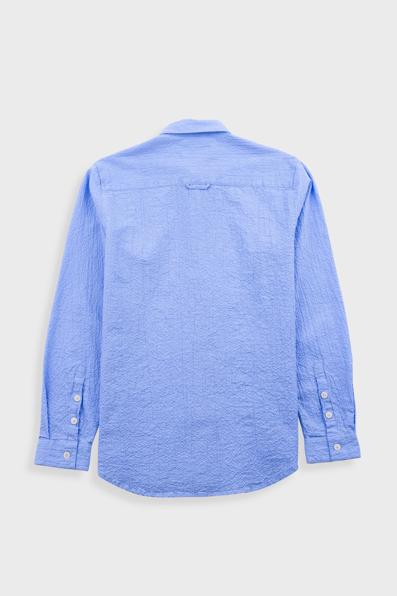 Relaxed Fit Shirt - Blue Bubble Seersucker - Image 9