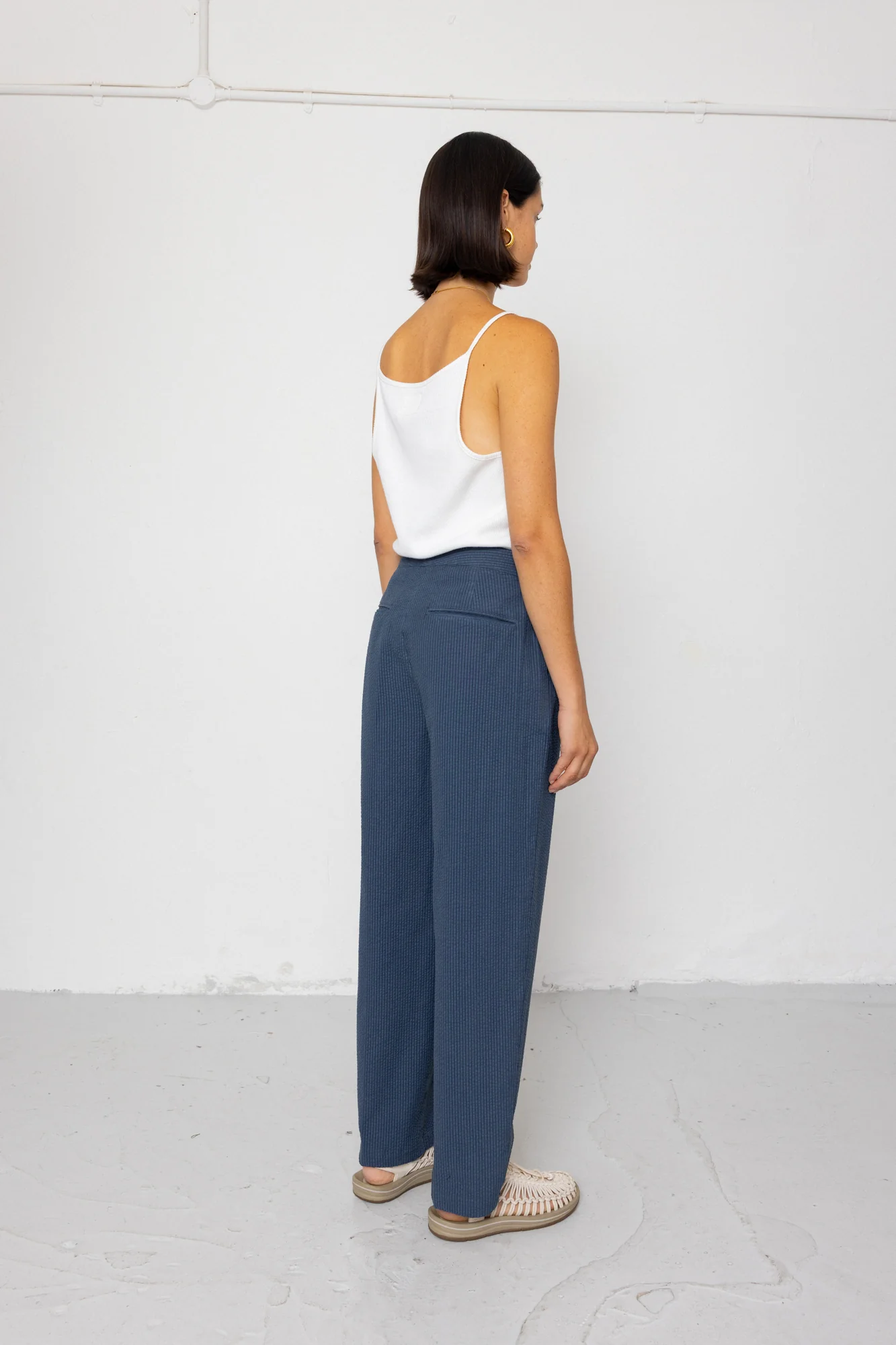 Suit Trousers - Soft Indigo Overdyed Stripe - Image 4