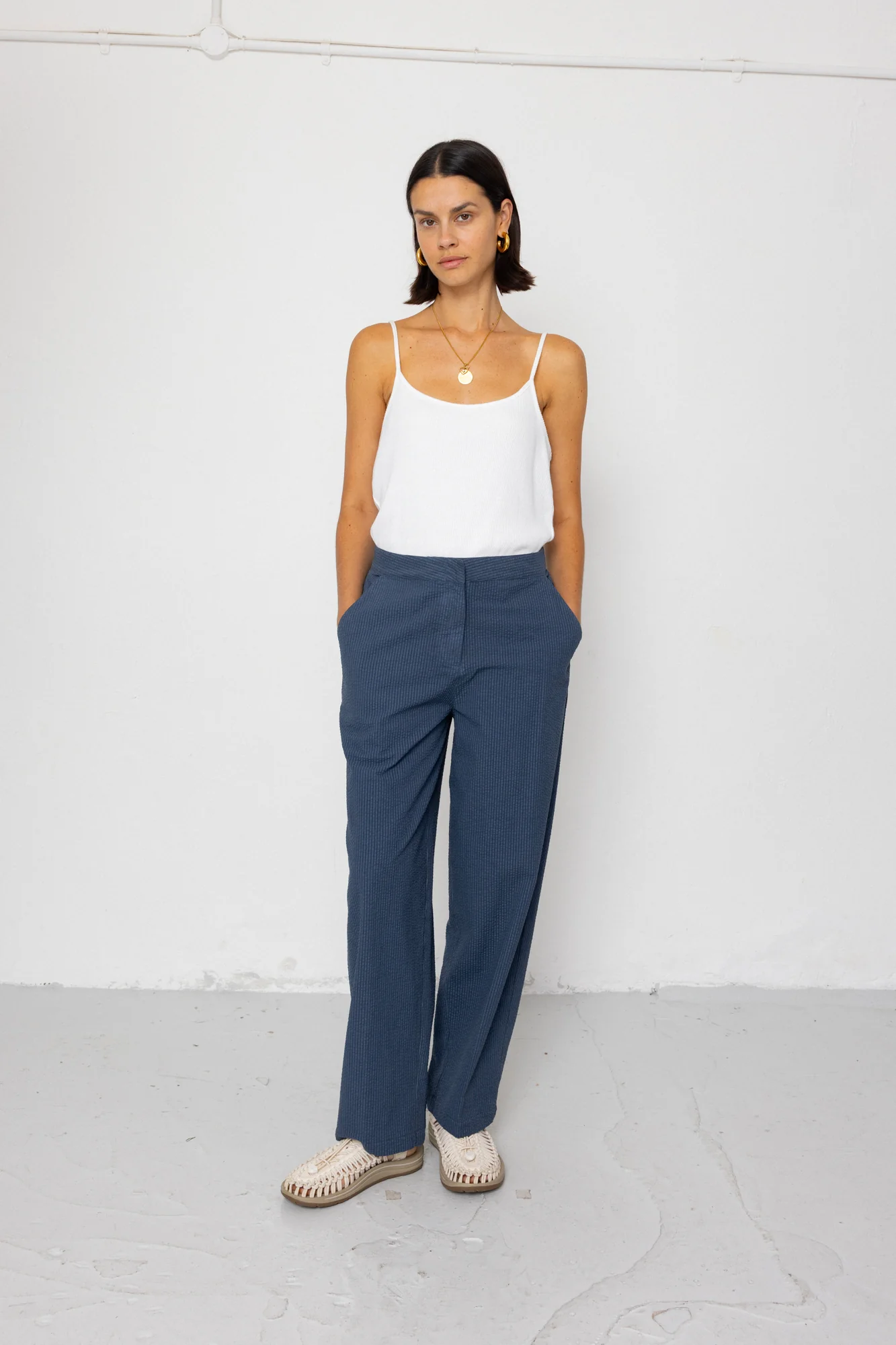 Suit Trousers - Soft Indigo Overdyed Stripe - Image 7