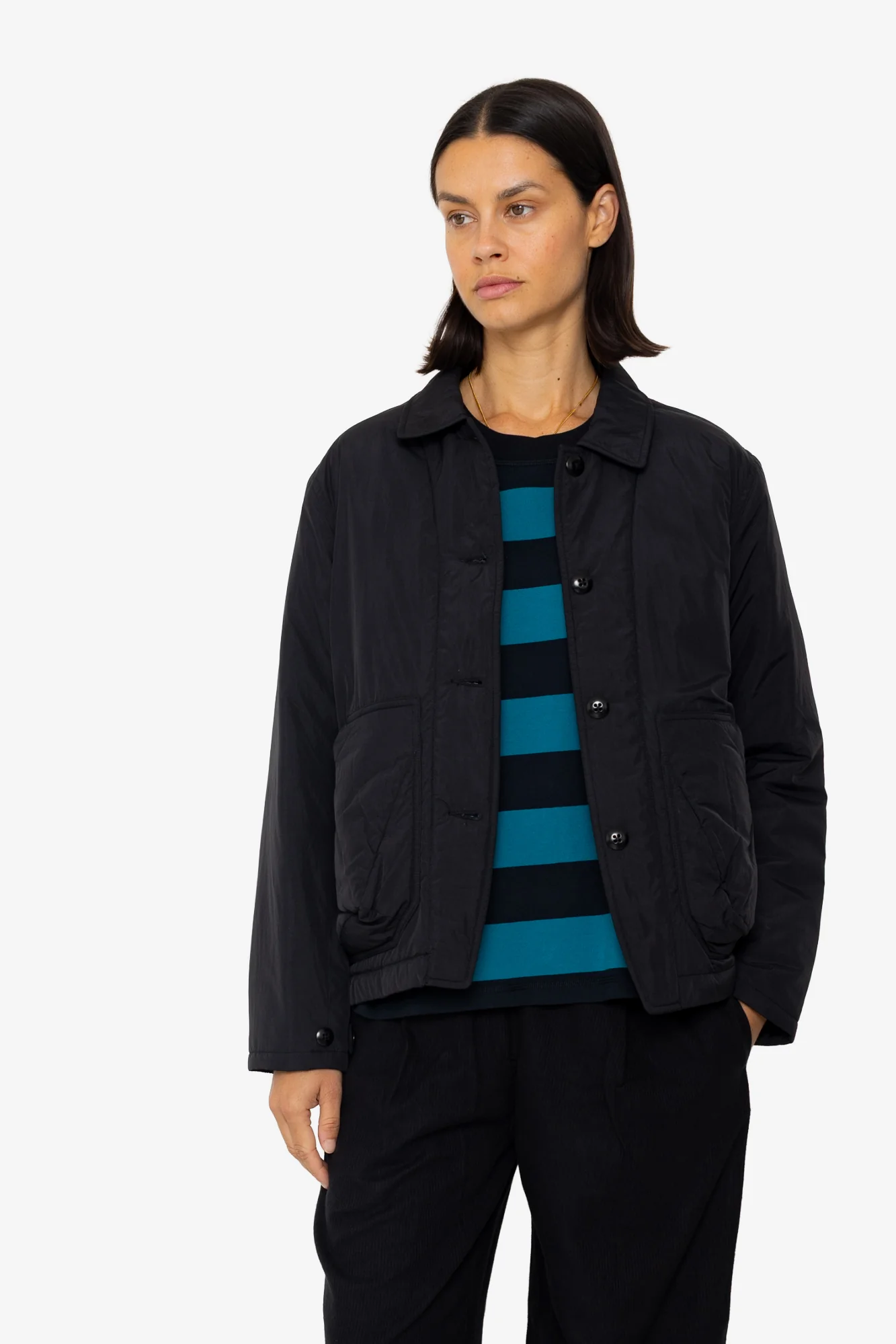 Wadded Prism Jacket - Black Nylon - Image 6