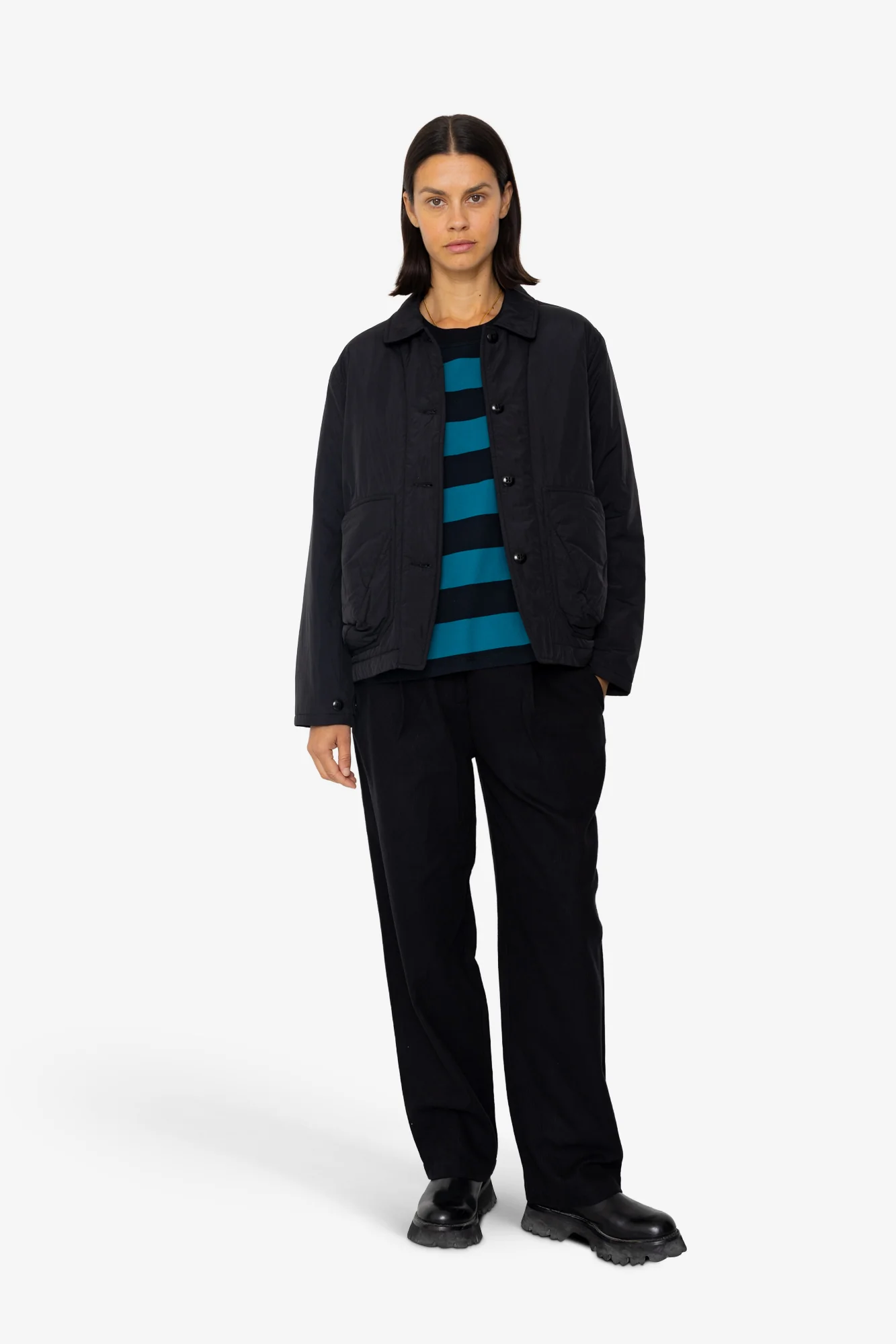 Wadded Prism Jacket - Black Nylon - Image 7