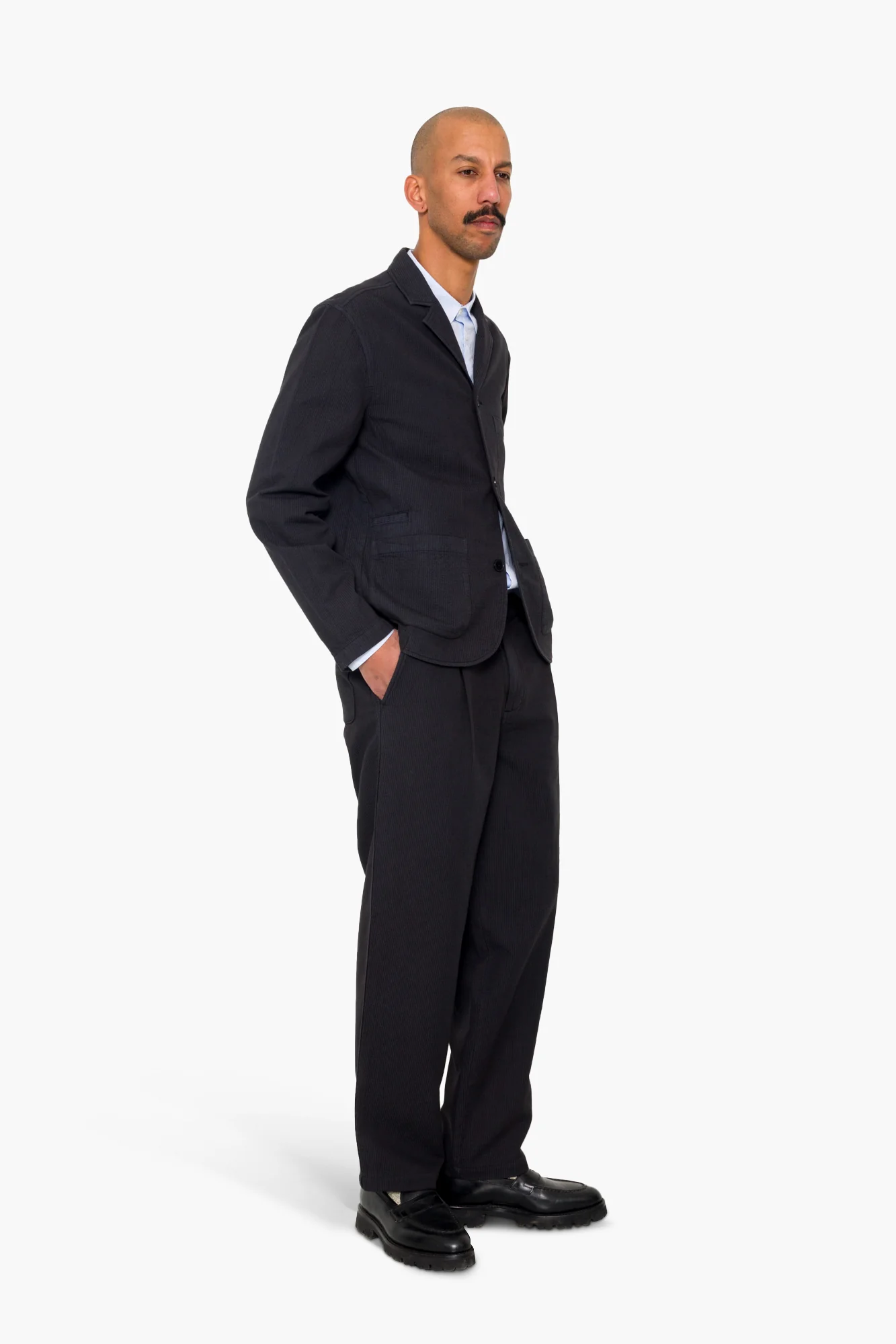 Wide Fit Blazer - Soft Black Topstitch - Image 6