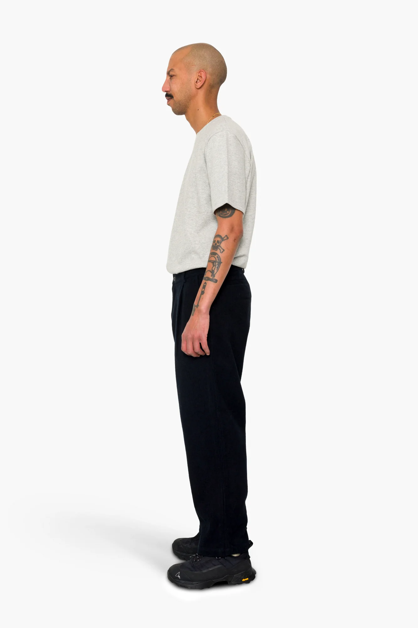 Wide Fit Trouser - Ash Navy Brushed Twill - Image 4
