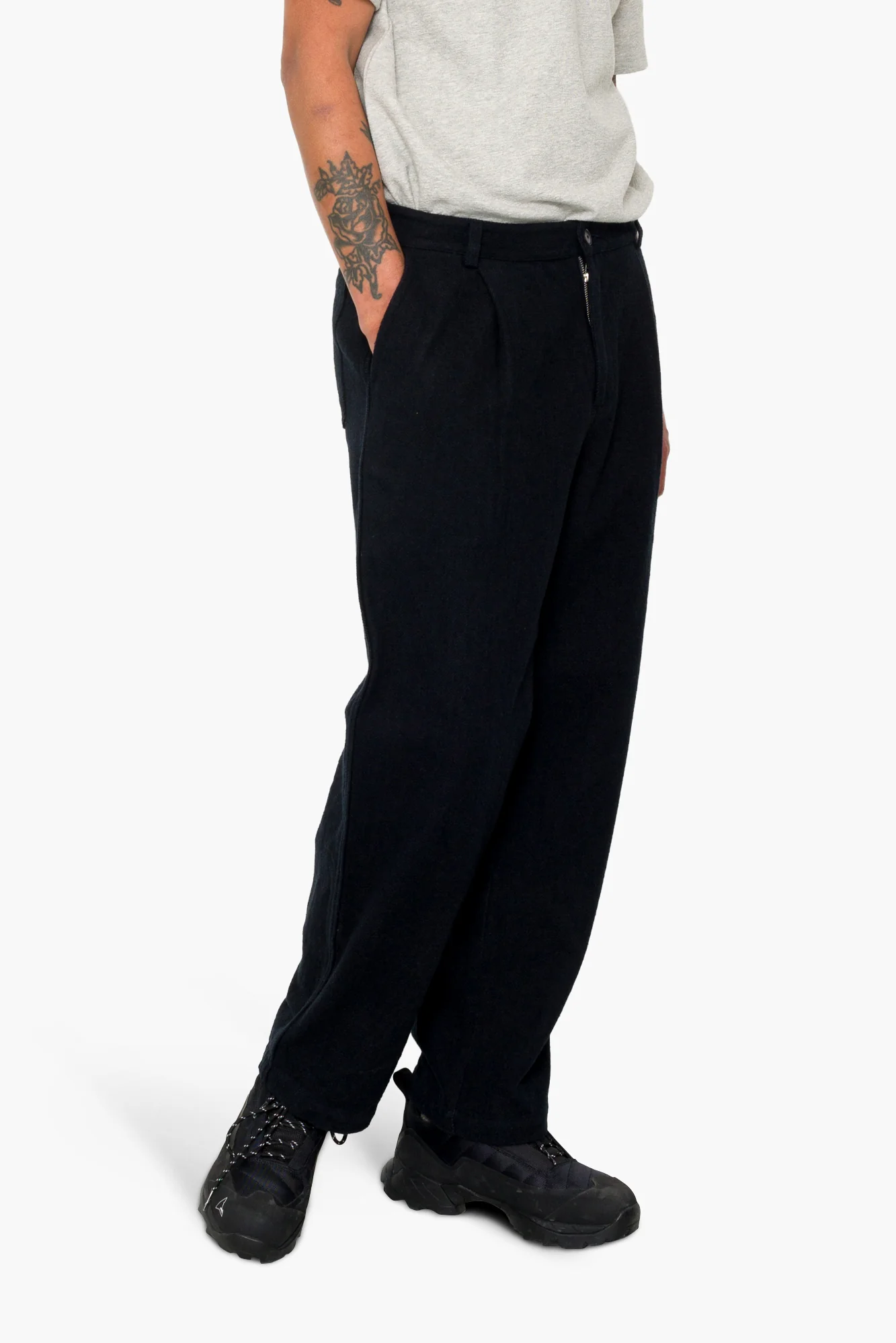 Wide Fit Trouser - Ash Navy Brushed Twill - Image 9