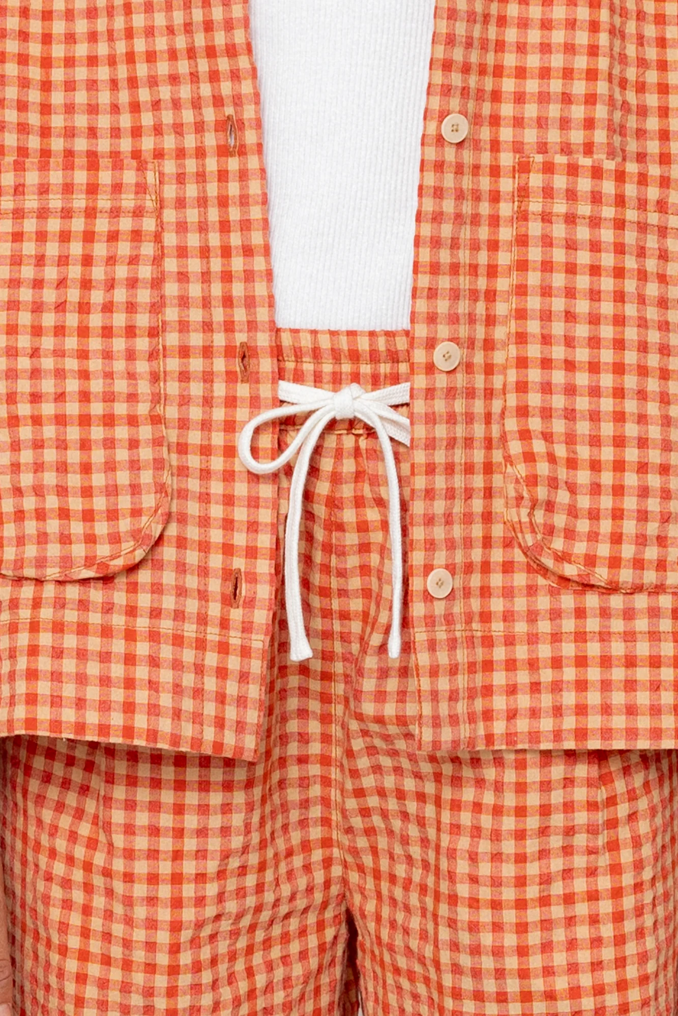 Wide Signal Shorts - Red Oxide Textured Check - Image 4