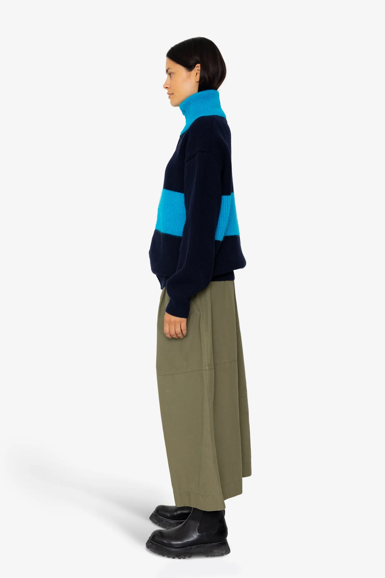 Zip Through Jumper - Navy Cobalt - Image 4