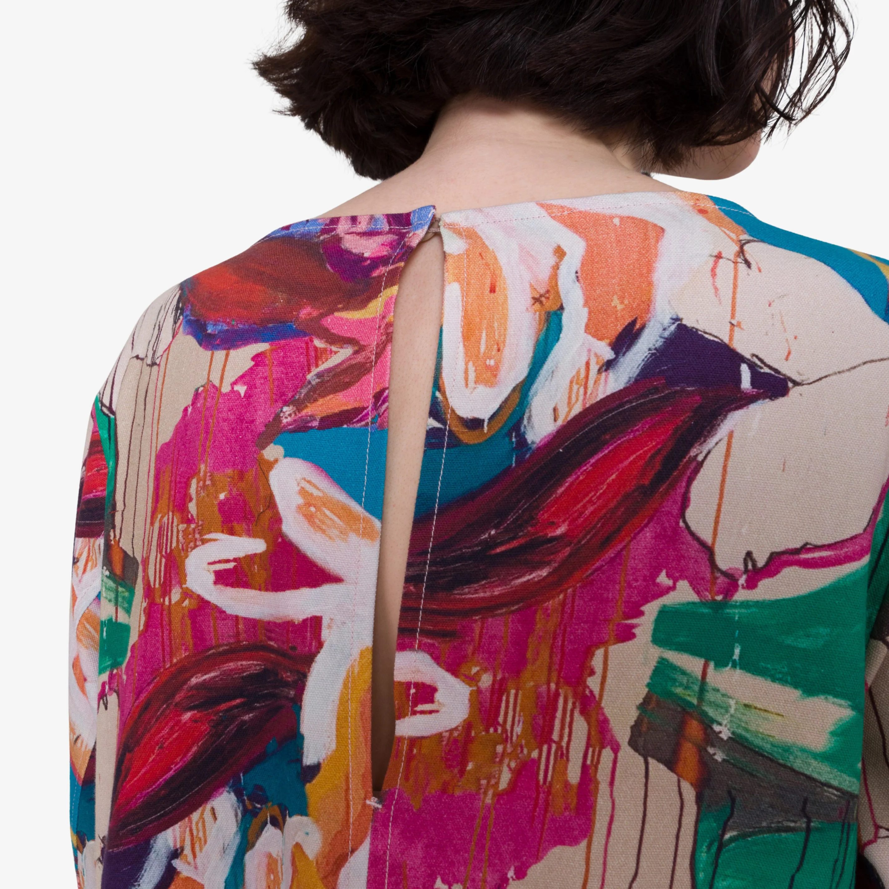 Joana Day Dress - Canvas Abstract Flower - Image 2